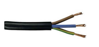 Elektrokabel 1,22 €/m 10 m, 3 x 0,75 mm flexibel Kunststoff, Leitung schwarz Elektro-Kabel, (1000 cm)