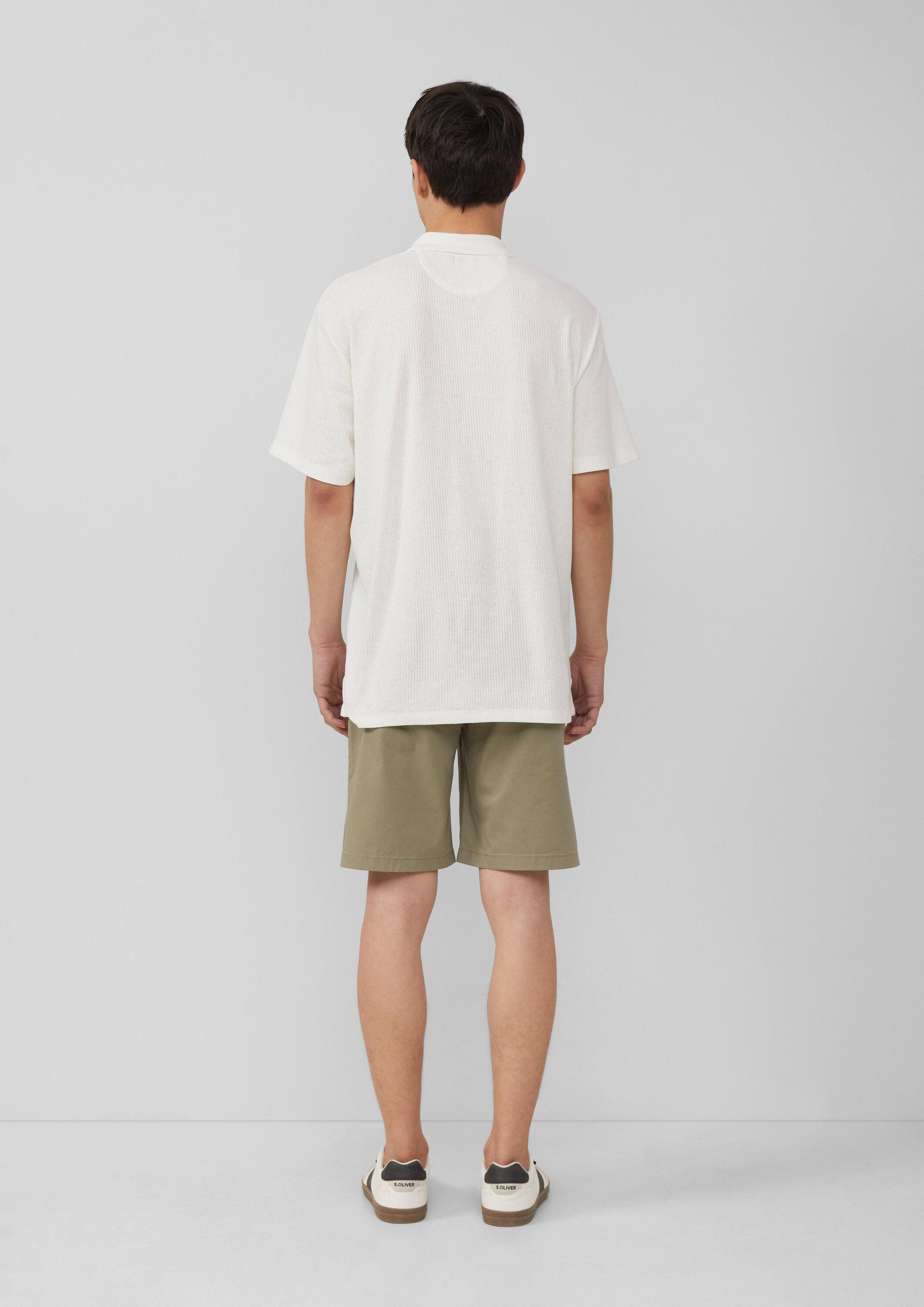 s.Oliver Kurzarmshirt Polo-Shirt Poloshirt aus Leinenmix mit Brusttasche