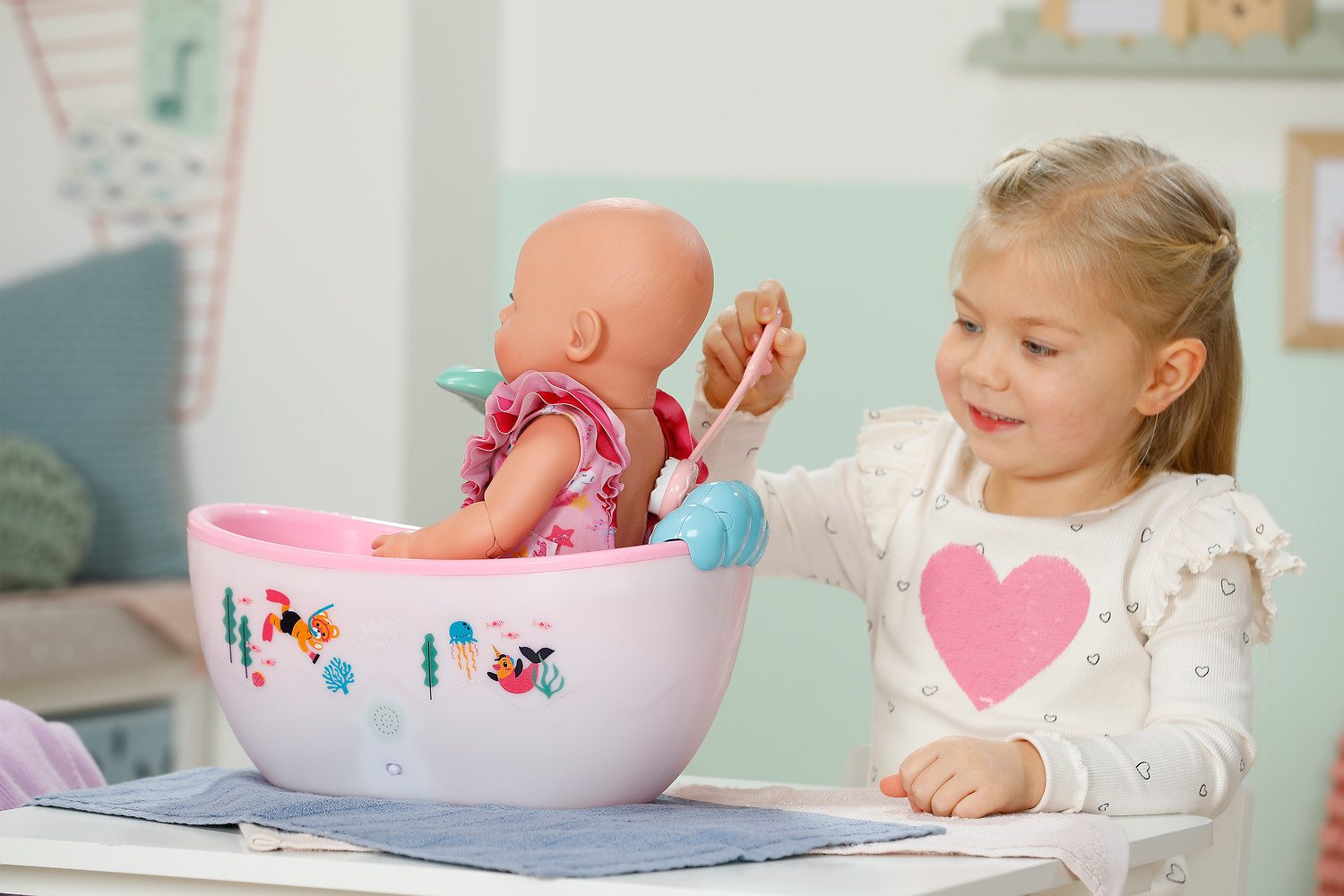 Baby Born Puppen Badewanne, mit Licht- u. Soundeffekten; passend für Click & Play BABY born Puppen