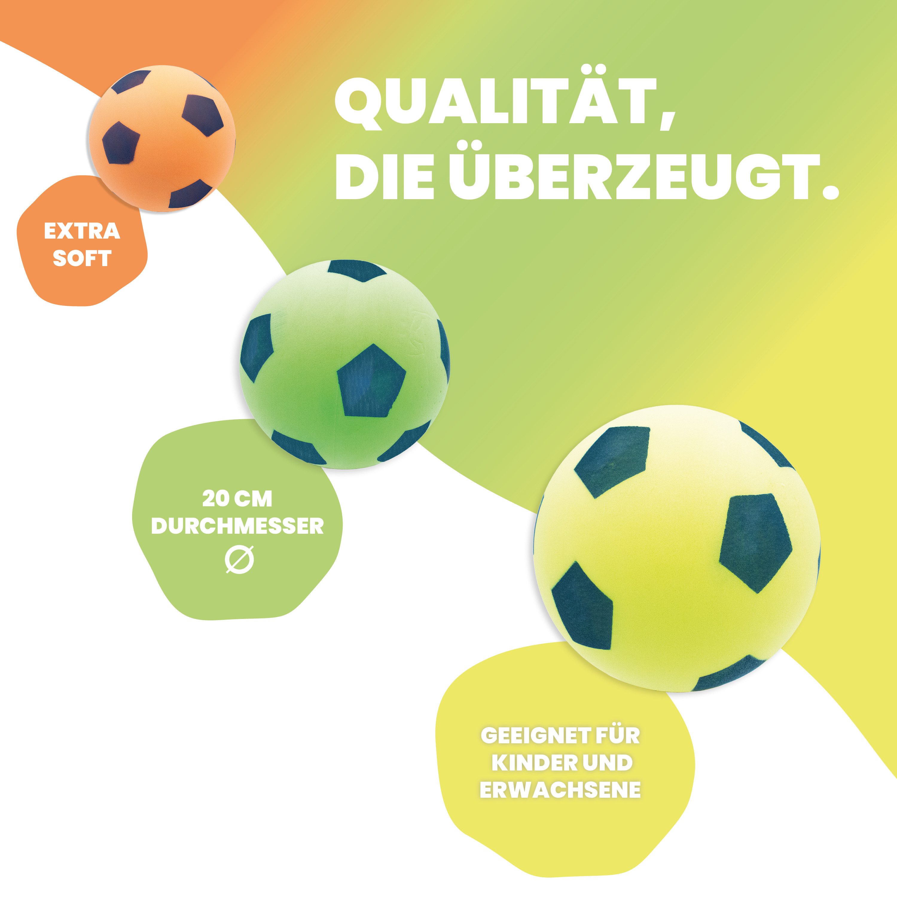 Kyto Softball Kyto Softball neon gelb 20cm - Schaumstoff Ball - Fußball für Outdoor