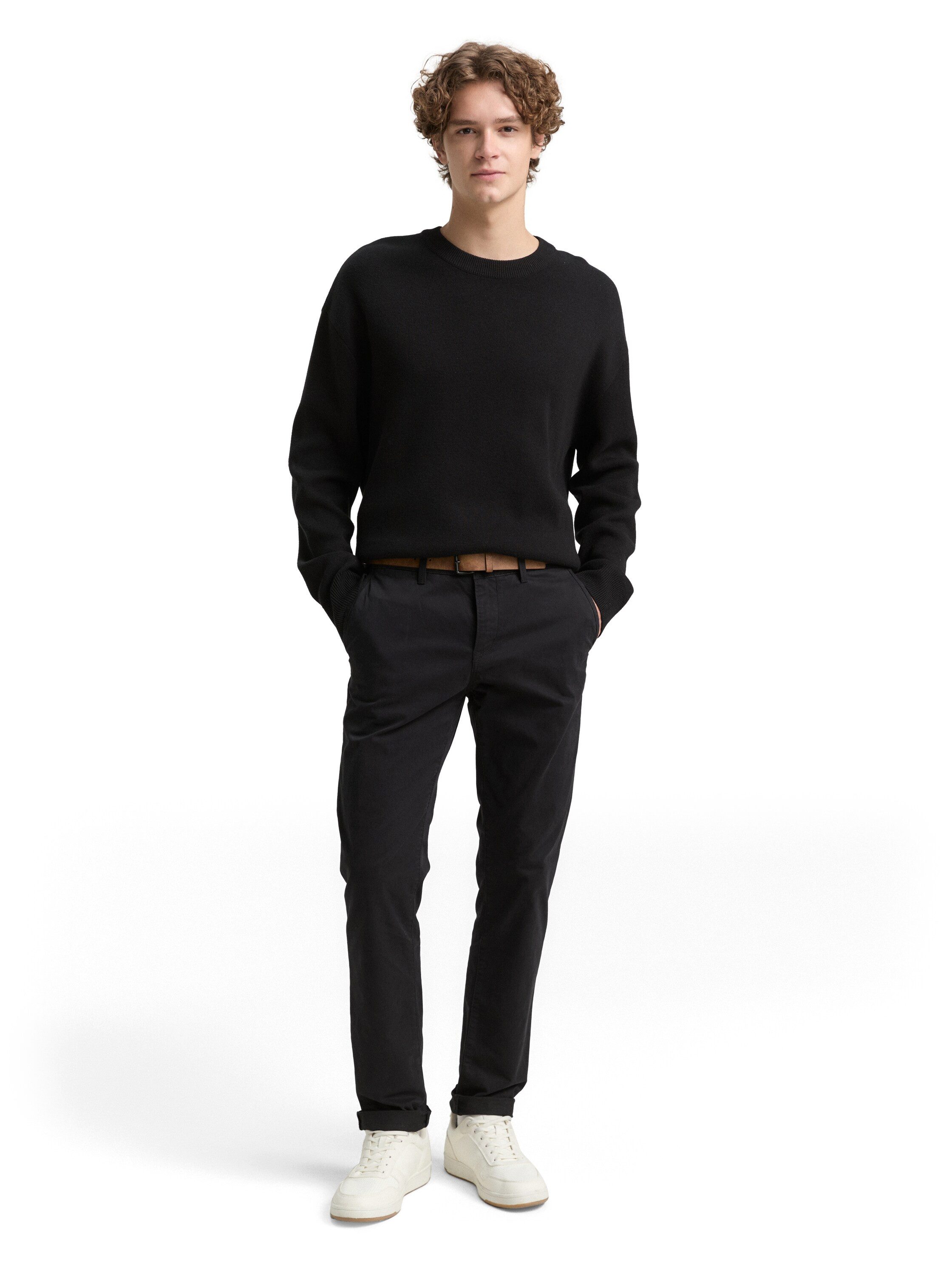 TOM TAILOR Denim Chinohose (mit Gürtel) leicht vorgewaschen – Bild 4 von 5
