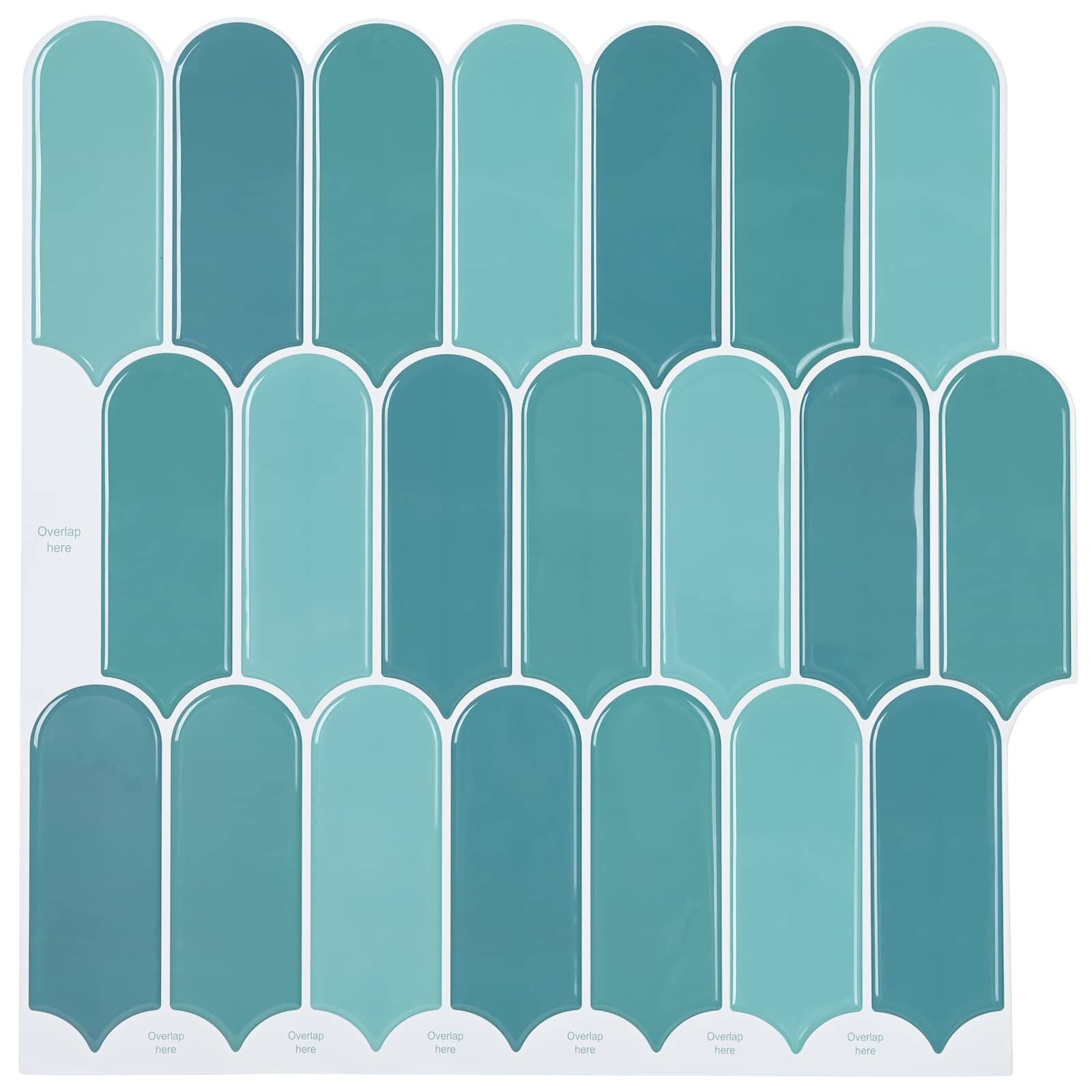 vidaXL Sticker Federfliese 20 pcs Blau 30 x 30 cm Polyurethan und PET, (20-tlg)