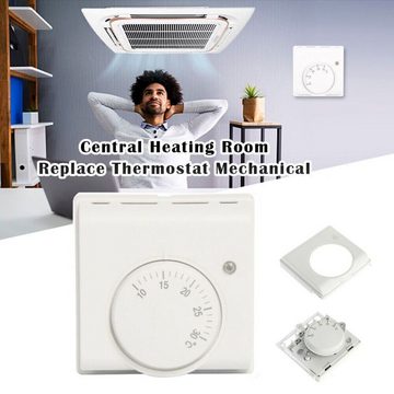 ZREE Raumthermostat 220V Mechanischer, (Raumthermostat Temperaturregler Klimaanlage und Fußbodenheizung), Fußbodenheizung Aufputz mit EIN/Aus-Schalter