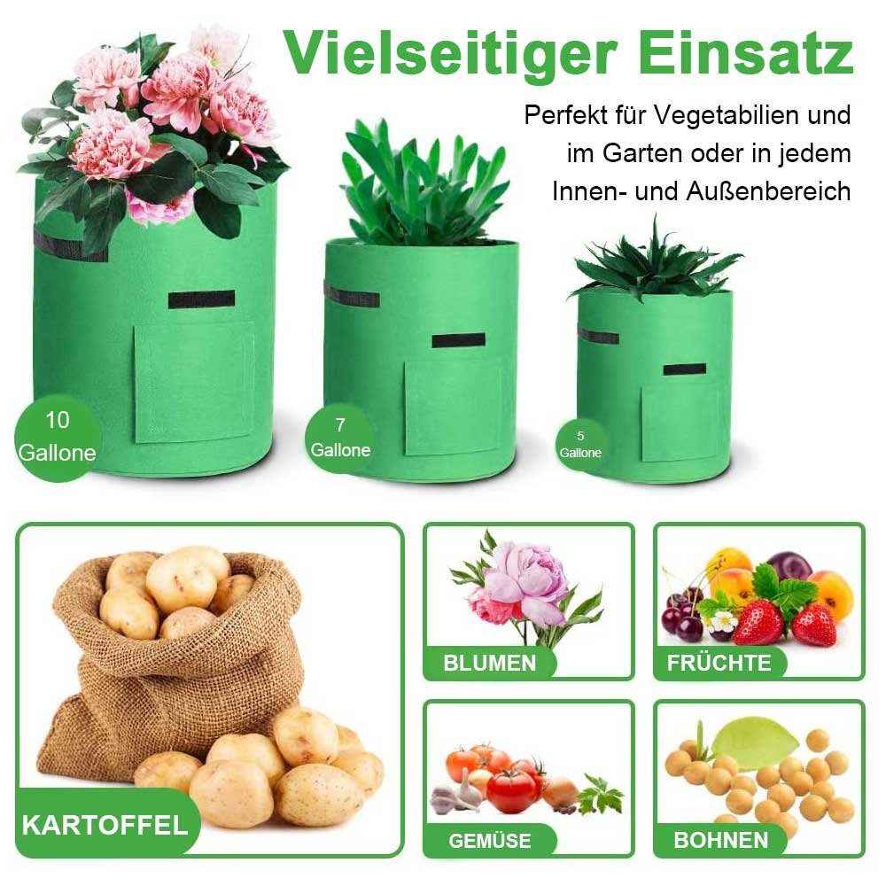 Garten Rosnek (1 Pflanzkübel Pflanzbeutel,Kartoffel St), Gallone Blumentopf 5/7/10 Pflanztasche Gallone Pflanzsack, 26L Braun-7