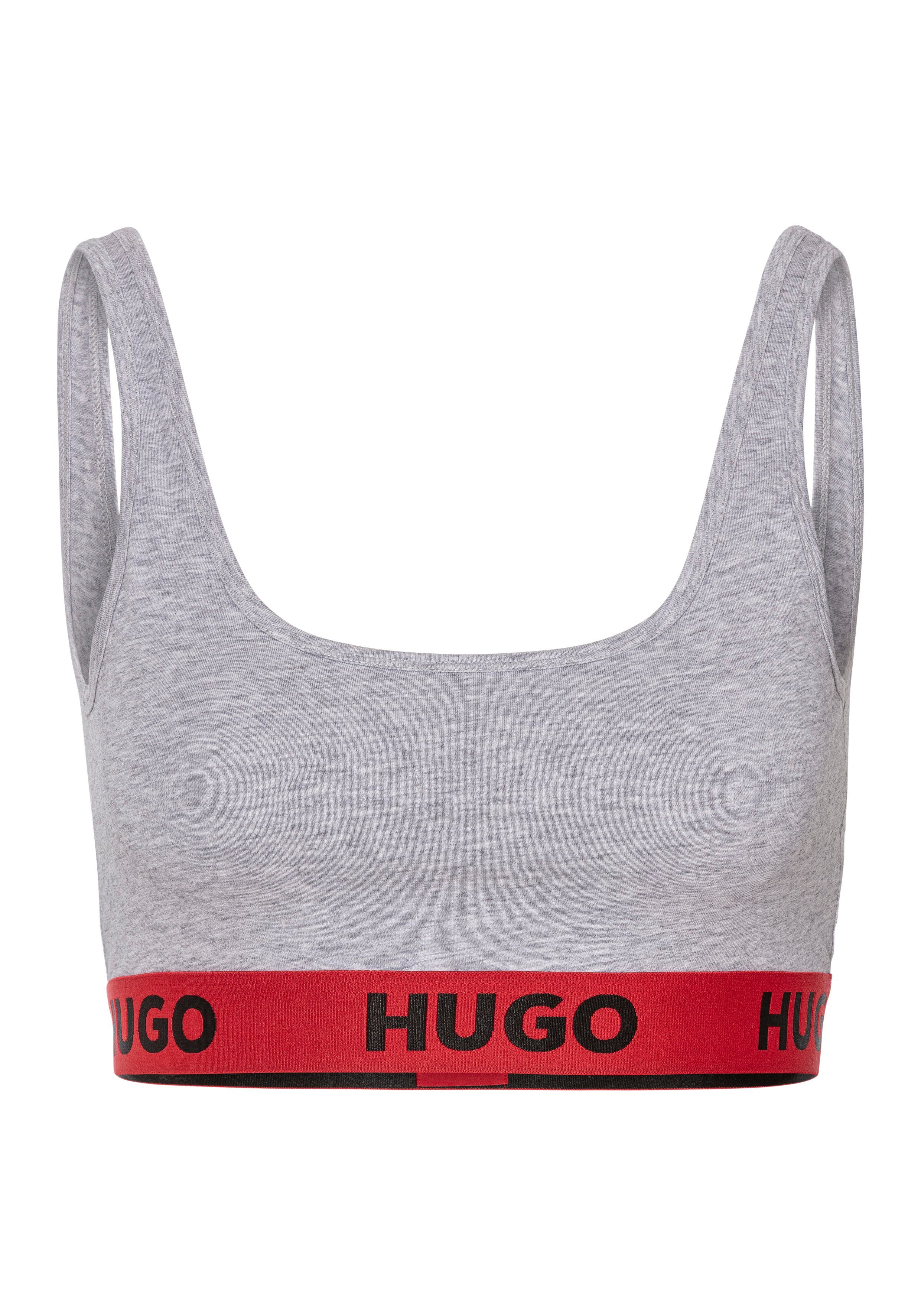 Beförderungsantrag SPORTY elastischem LOGO Medium-Grey035 Logobund BRALETTE HUGO Bralette-BH mit