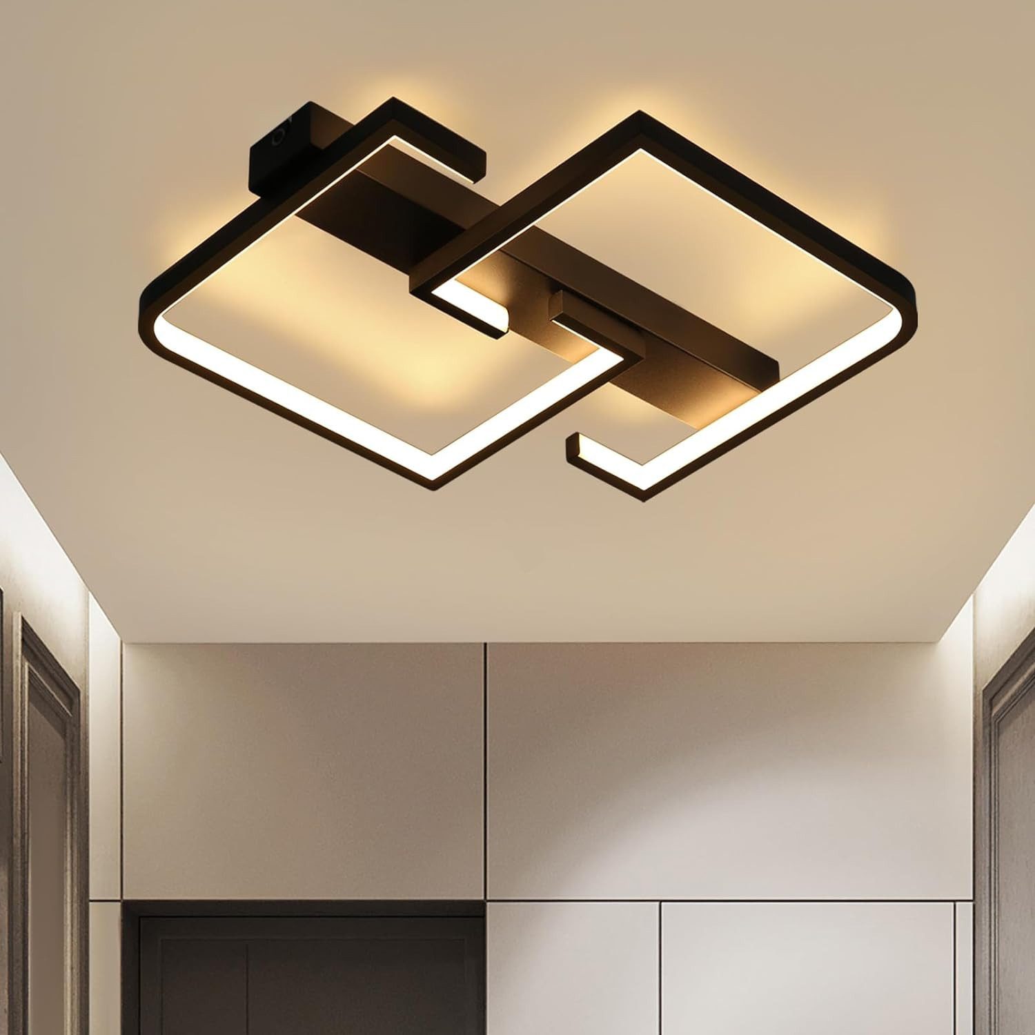 ZMH LED Deckenleuchte Rechteckige Deckenlampe 30*25*4.5cm Modern für Schlafzimmer Flur, Hochwertige Lampenperlen, LED fest integriert, 3000k
