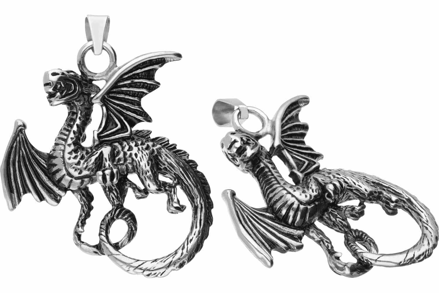 FILANGO Kettenanhänger Chirurgenstahl Kettenanhänger DRACHE (Ketten-Anhänger, 1-tlg)