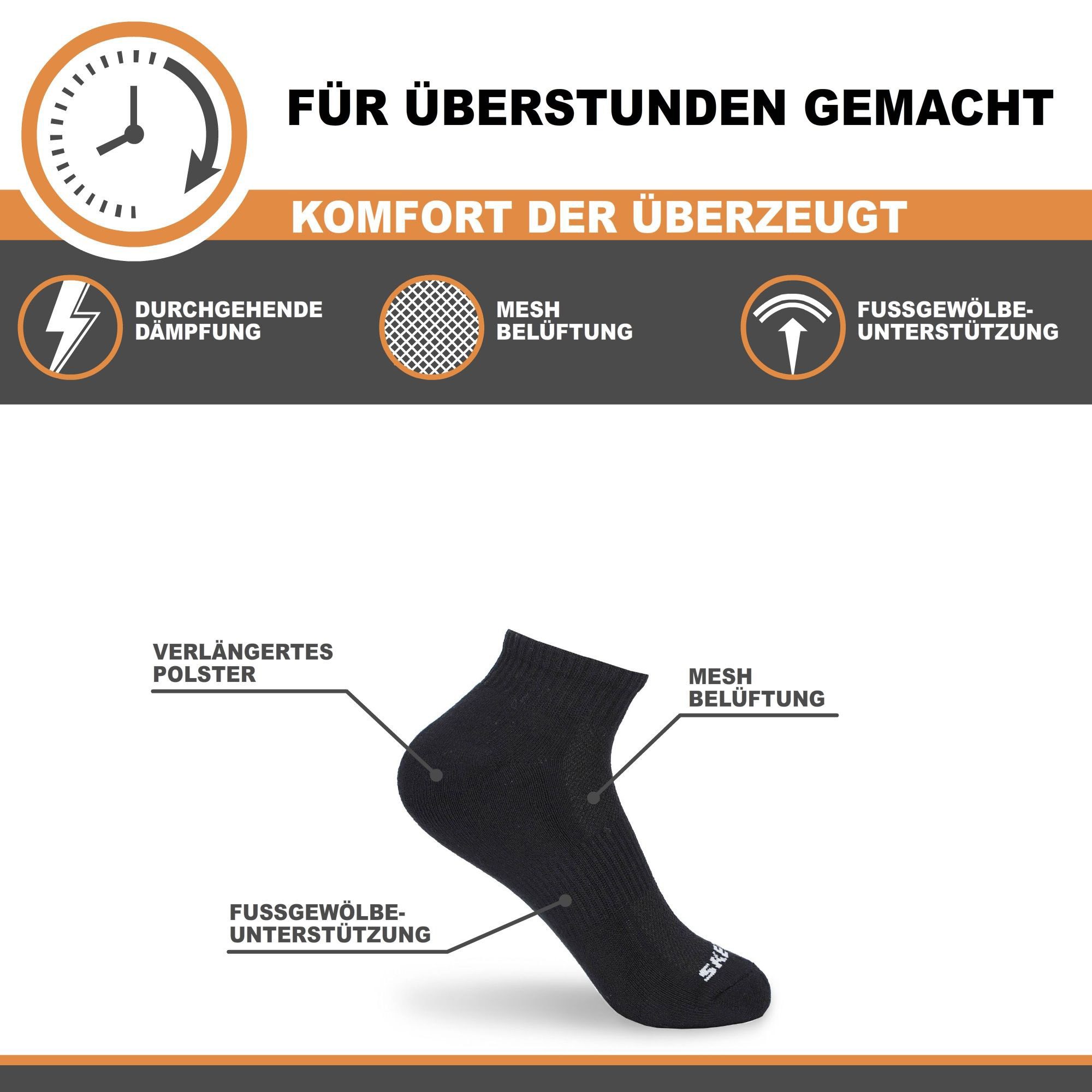 Skechers Socken für Damen und Herren Multi Pack - Mesh Belüftungstechnologie (5er, 10er, 15er und 20er Pack) Robustes Material und bequemer Tragekomfort - Gepol – Bild 4 von 5