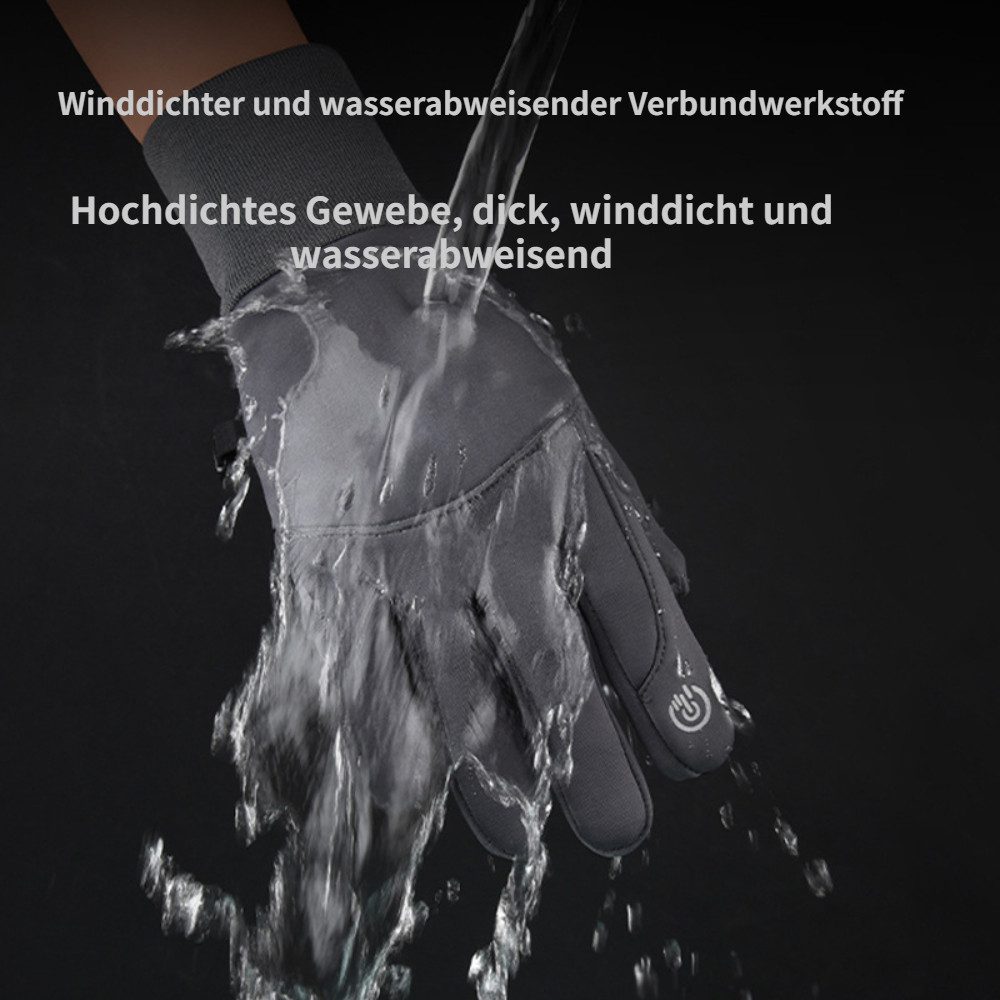 Blusmart Multisporthandschuhe Multifunktionale Sporthandschuhe (Touchscreen, wasserdicht, rutschfest, warm, Warme Winterhandschuhe, Touchscreen-Fahrradhandschuhe) Warme, winddichte Skisporthandschuhe für Herren und Damen aus Fleece