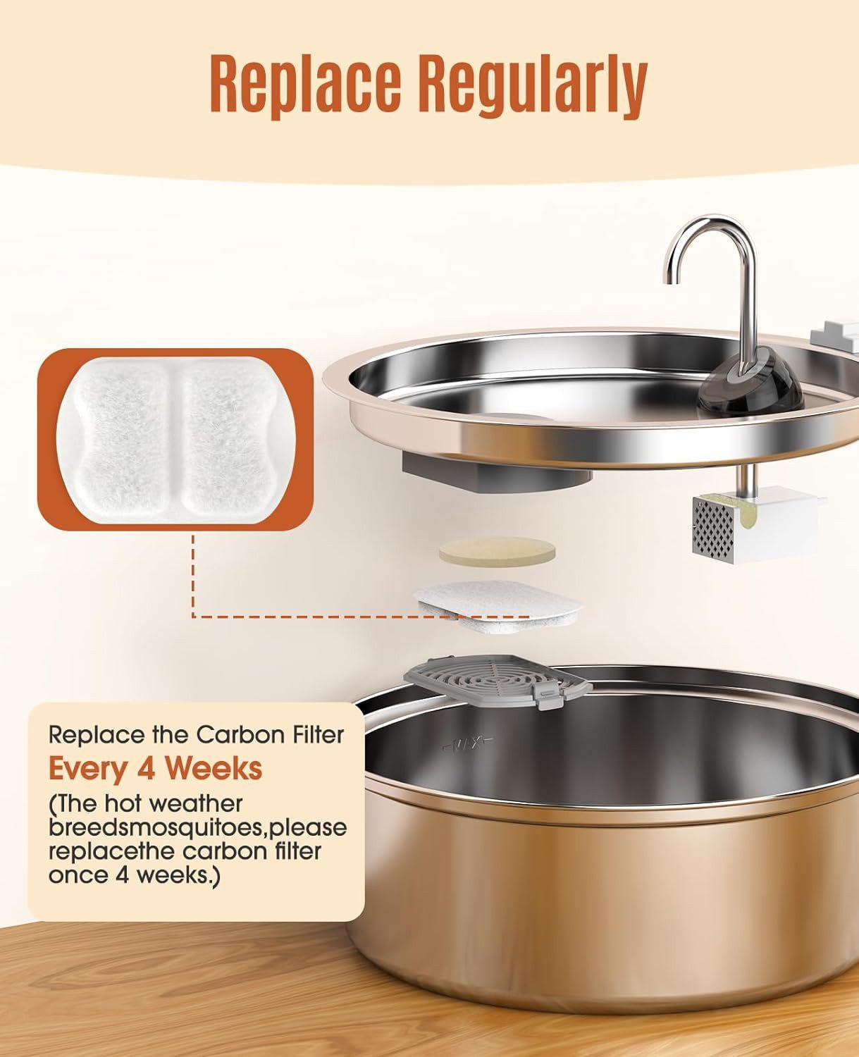 Purpurra Trinkbrunnen oneisall Trinkbrunnen für Katzen und Hunde 7 L/ Filter