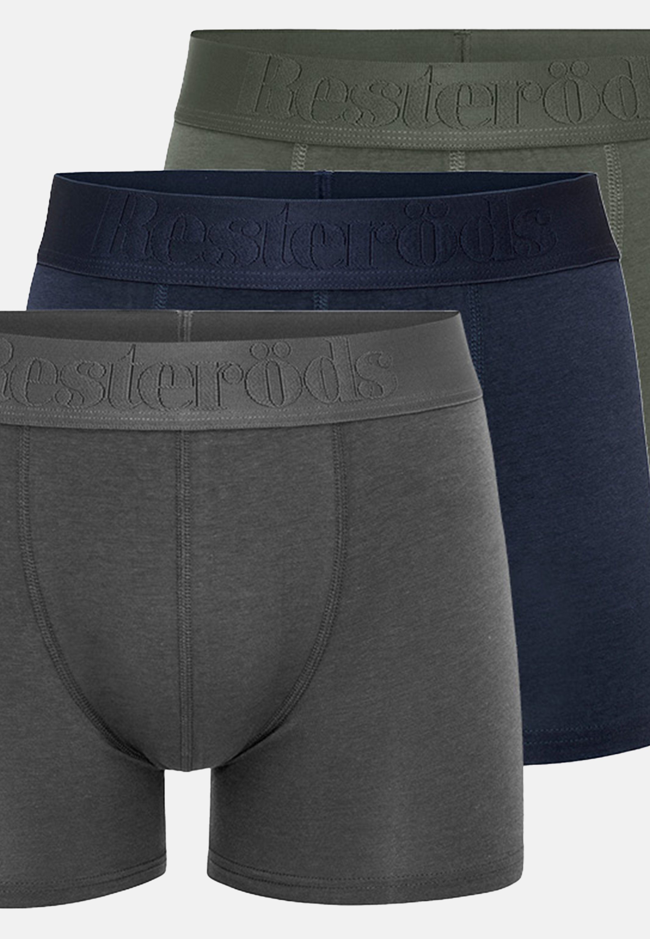 Resteröds Retro 6er Boxer Grün - / (Spar-Set, Dunkelblau / Pack / 6-St) Short Bamboo Retro Grau Ohne - Pant Eingriff