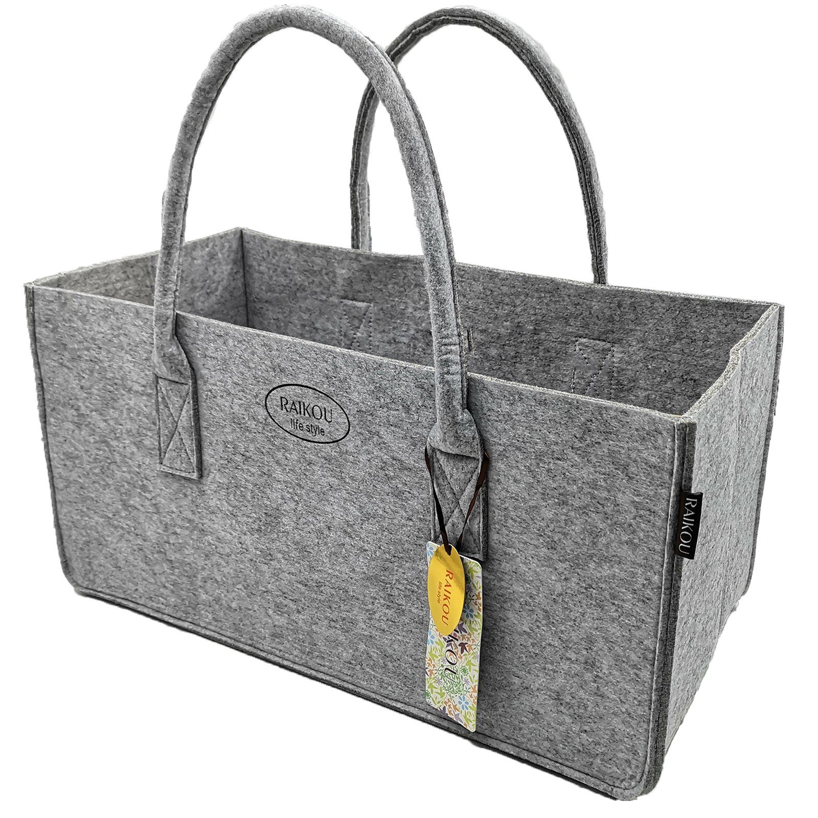 RAIKOU Einkaufsshopper Filztasche Kaminholztasche Spielzeugaufbewahrung 5 mm dicke Filze, für Einkaufs Kamin Holz Zeitungsholz Spielzeug