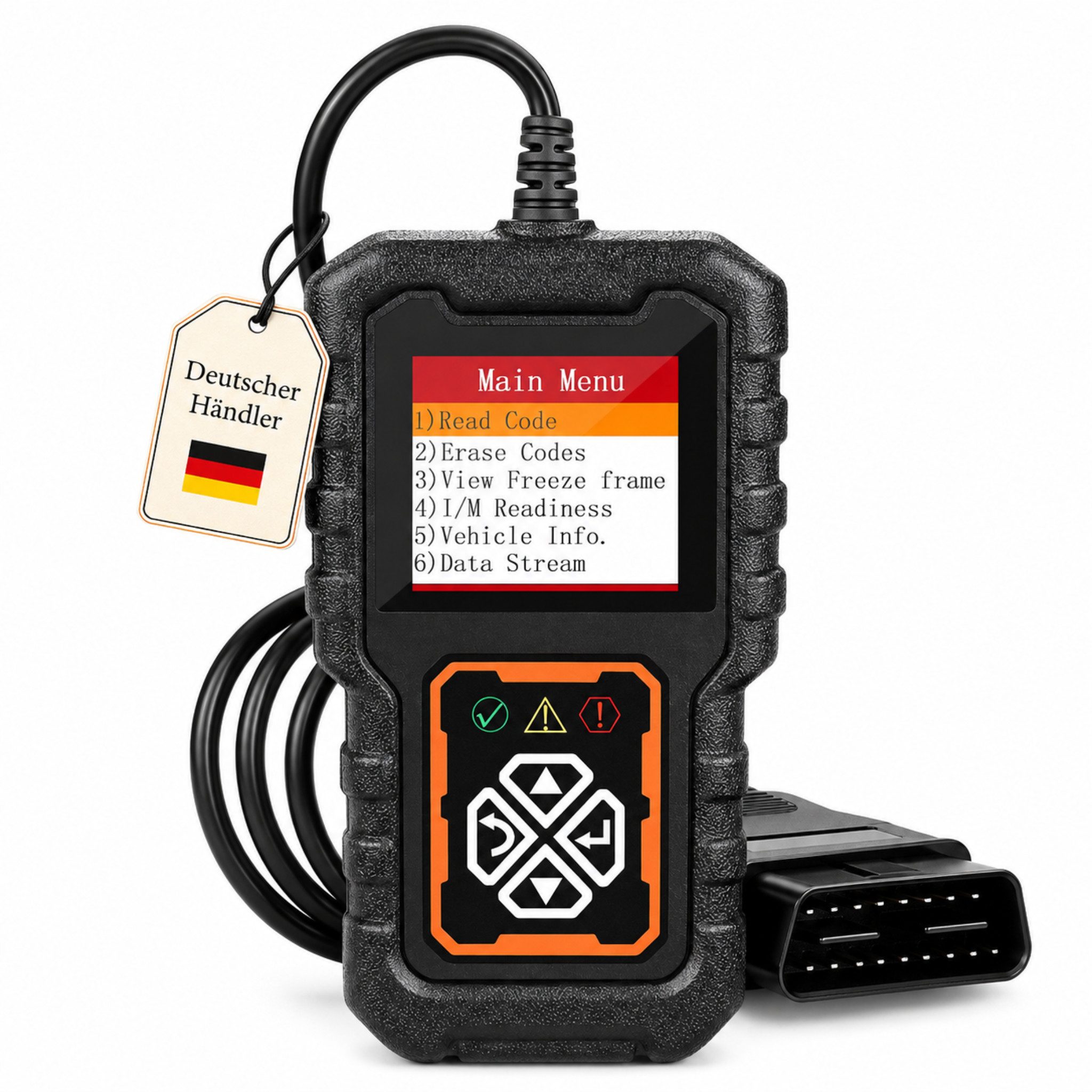 HS.SUPPLY Kfz-Diagnosegerät OBD2 Diagnosegerät KFZ Scanner Fehlercode Lesegerät mit Display, Komplett-Set, Komplettset, Einfache Fehlerdiagnose & Fehlerlöschung für Ihr KfZ
