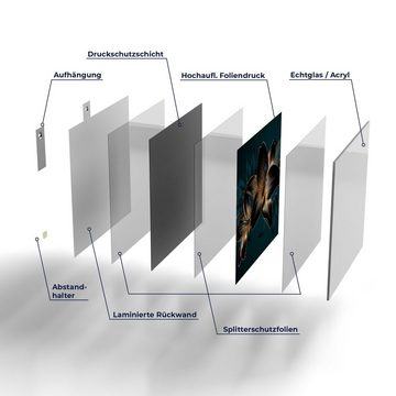 DEQORI Glasbild 'Hochwertige Liliengrafik', 'Hochwertige Liliengrafik', Glas Wandbild Bild schwebend modern