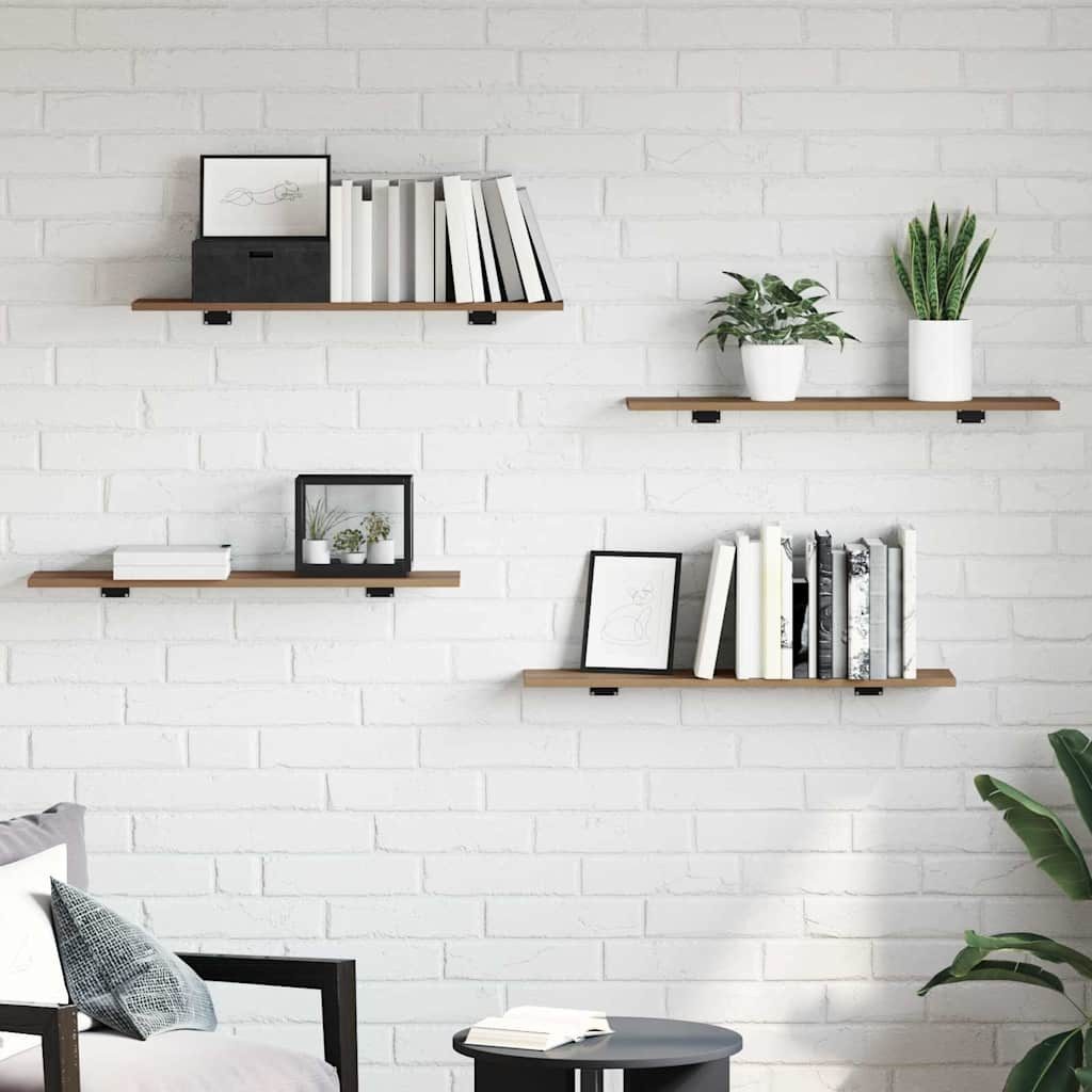 vidaXL Bücherregal Regalbrett 4 pcs Braun günstig online kaufen
