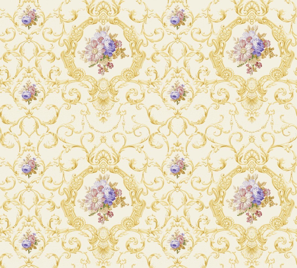 A.S. Création Vinyltapete, Barocktapete Barock Gold 343911 Tapete Château 5 Wandtapete Design