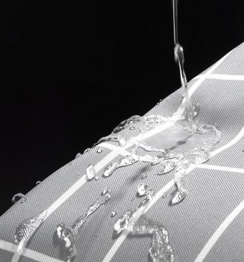 Fanci Home Duschvorhang Kariert Polyester Anti-Schimmel Textil wasserdicht (Schimmelresistent Wasserabweisend), Anti-Bakteriell Waschbar inklusive Ringe Duschvorhanghaken