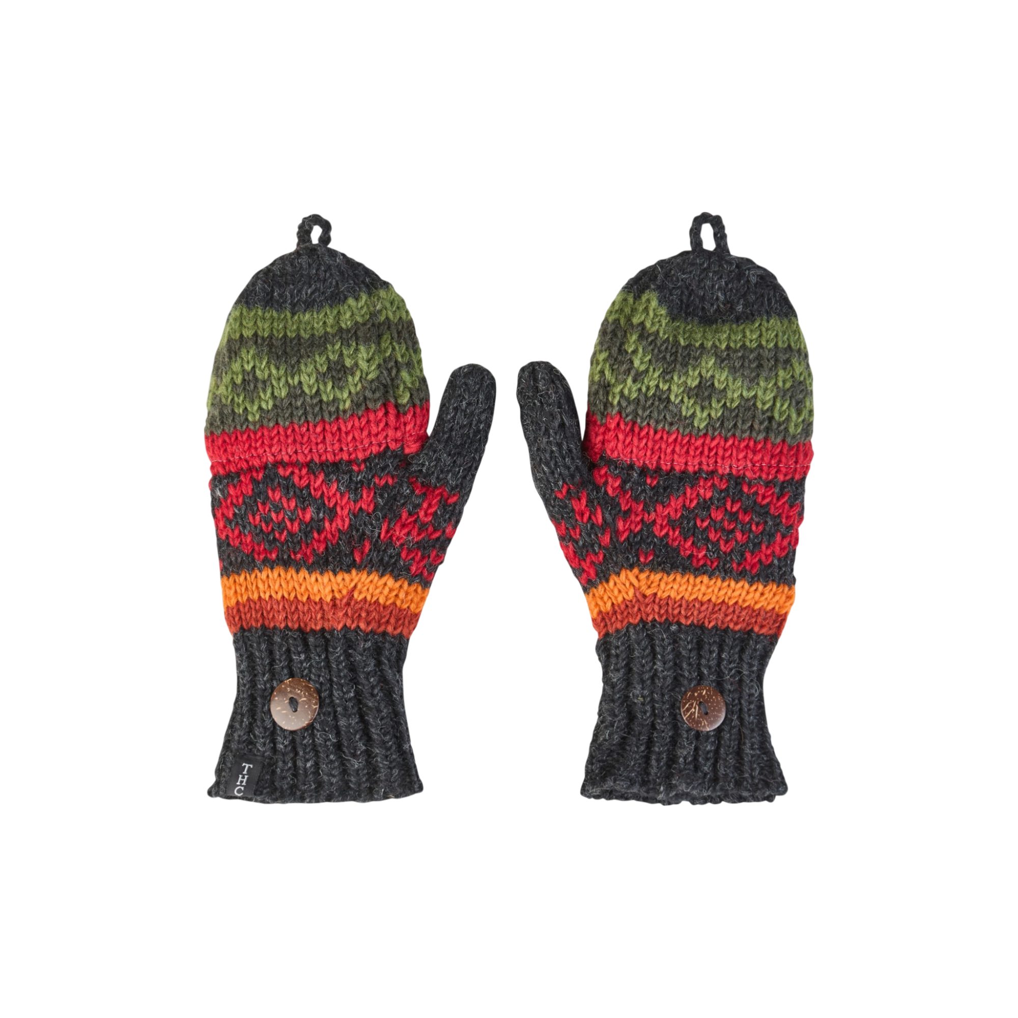 THC Natural Line Strickhandschuhe THC Klapphandschuhe 827 (1 Paar, 1-St., 1 Paar) abklappbare Fingerspitzen