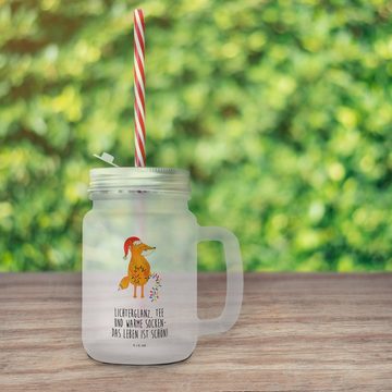 Mr. & Mrs. Panda Cocktailglas Fuchs Weihnachten - Transparent - Geschenk, Mason Jar, Sommerparty Ei, Premium Glas, Prägende Sprüche