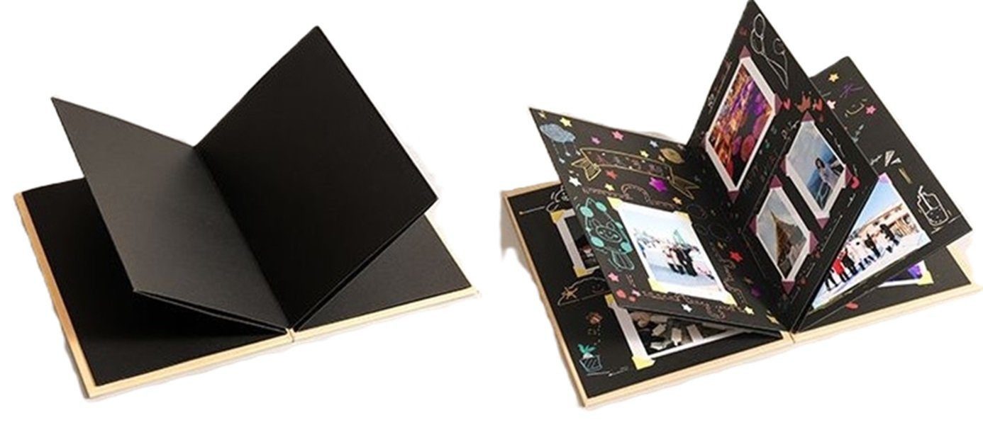 101DIYStudio Fotoalbum zum Einkleben 34 bzw. 54 Seiten, Album zum Gestalten 21 x 15 cm (Für mehr als 30 bzw. 50 Fotos, Fotoalbum Vintage), Kreativ und Einzigartig