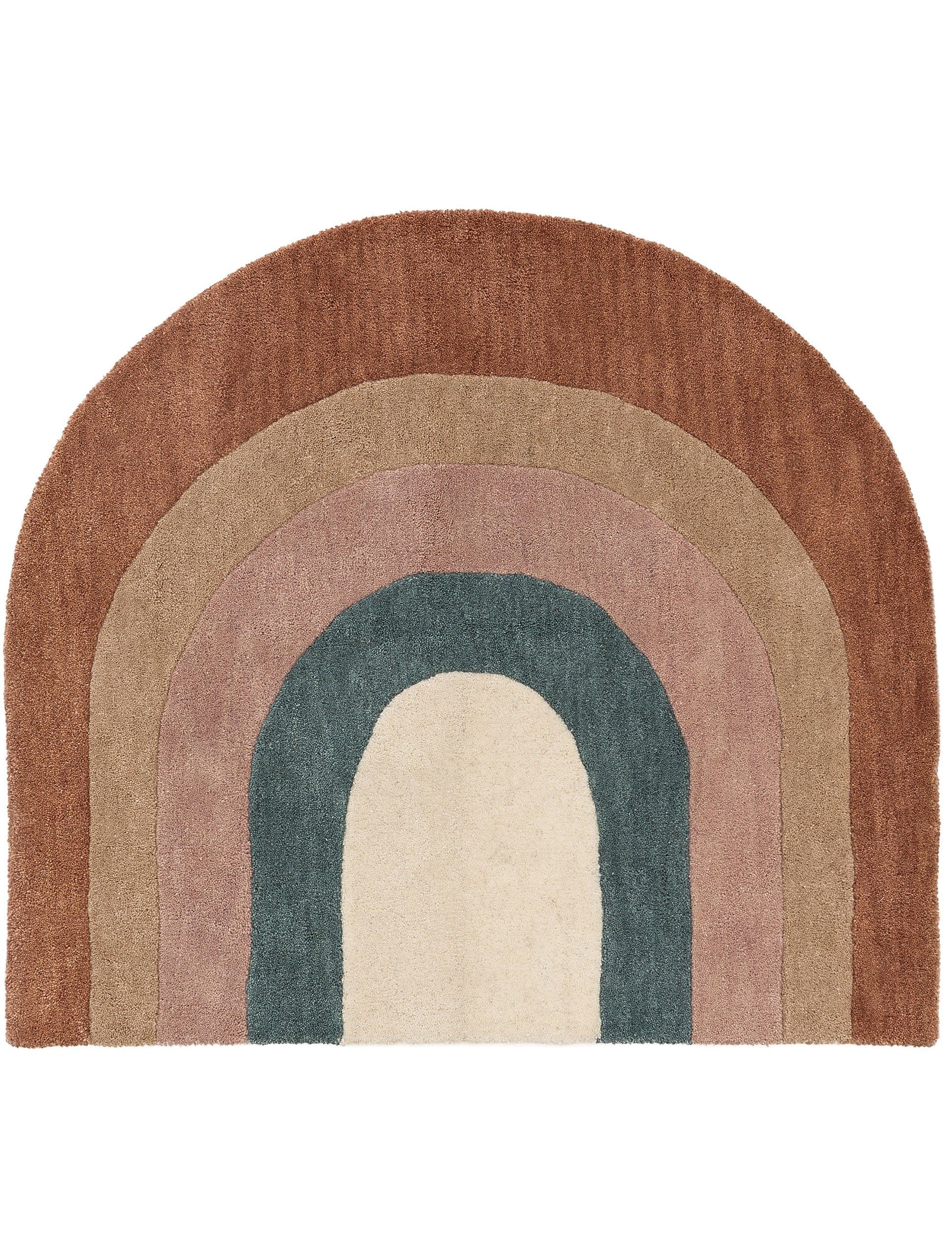 benuta Kinderteppich Rainbow, Sonderform, Höhe: 6 mm, Kunstfaser, Berber, Ethno-Style, Wohnzimmer
