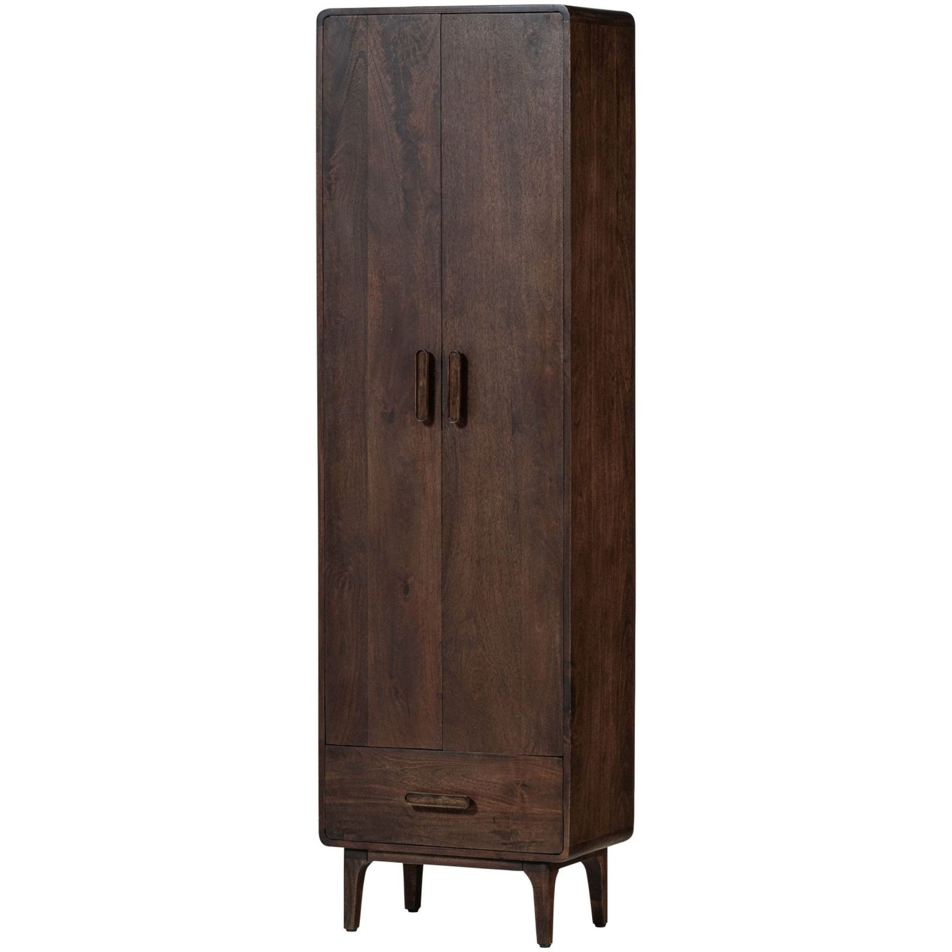 WOOOD Hochschrank Retro Liya Mangoholz 2 Türen 1 Schublade