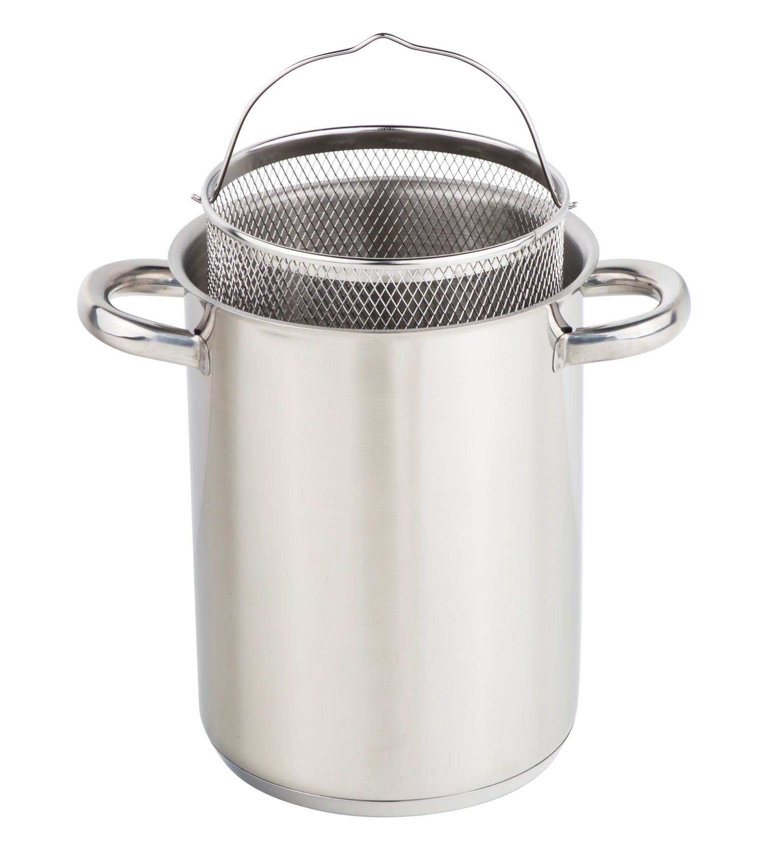 Spetebo Spargeltopf Edelstahl Spargeltopf mit Korbeinsatz - 4 L, Edelstahl (Set, 3-tlg., Spargeltopf mit Einsatz), Nudel Spargel Kochtopf mit Schüttrand