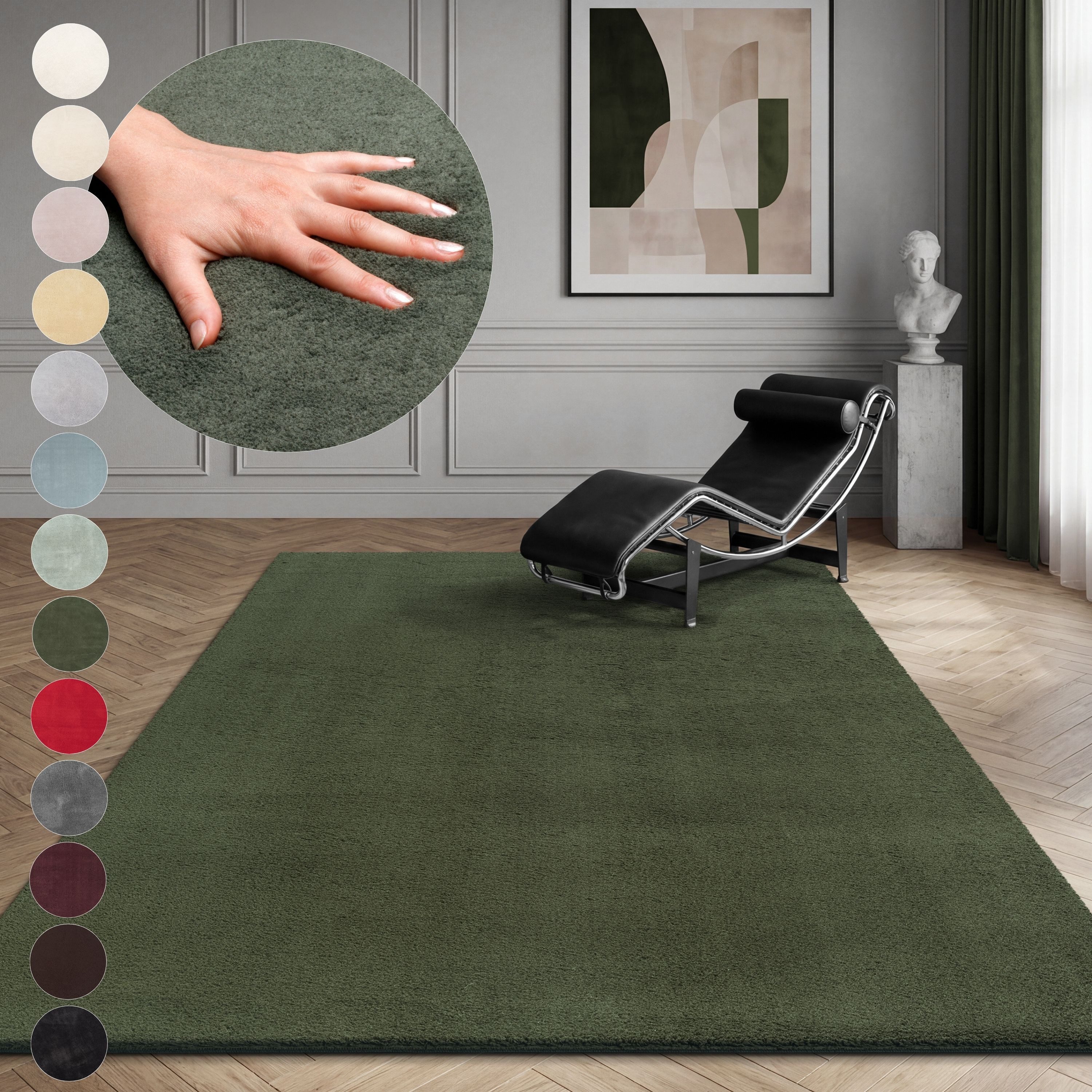 OTTO home Teppich Arabell, Kunstfellteppich, Felloptik, waschbar, rechteckig, Höhe: 16 mm, flauschig, kuschelig, Anti-Rutsch-Unterseite, Wohnzimmer, Schlafzimmer