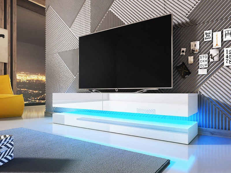 Mirjan24 TV-Schrank »Fly« Fernsehschrank TV-Schrank mit LED-Beleuchtung, Hängeschrank