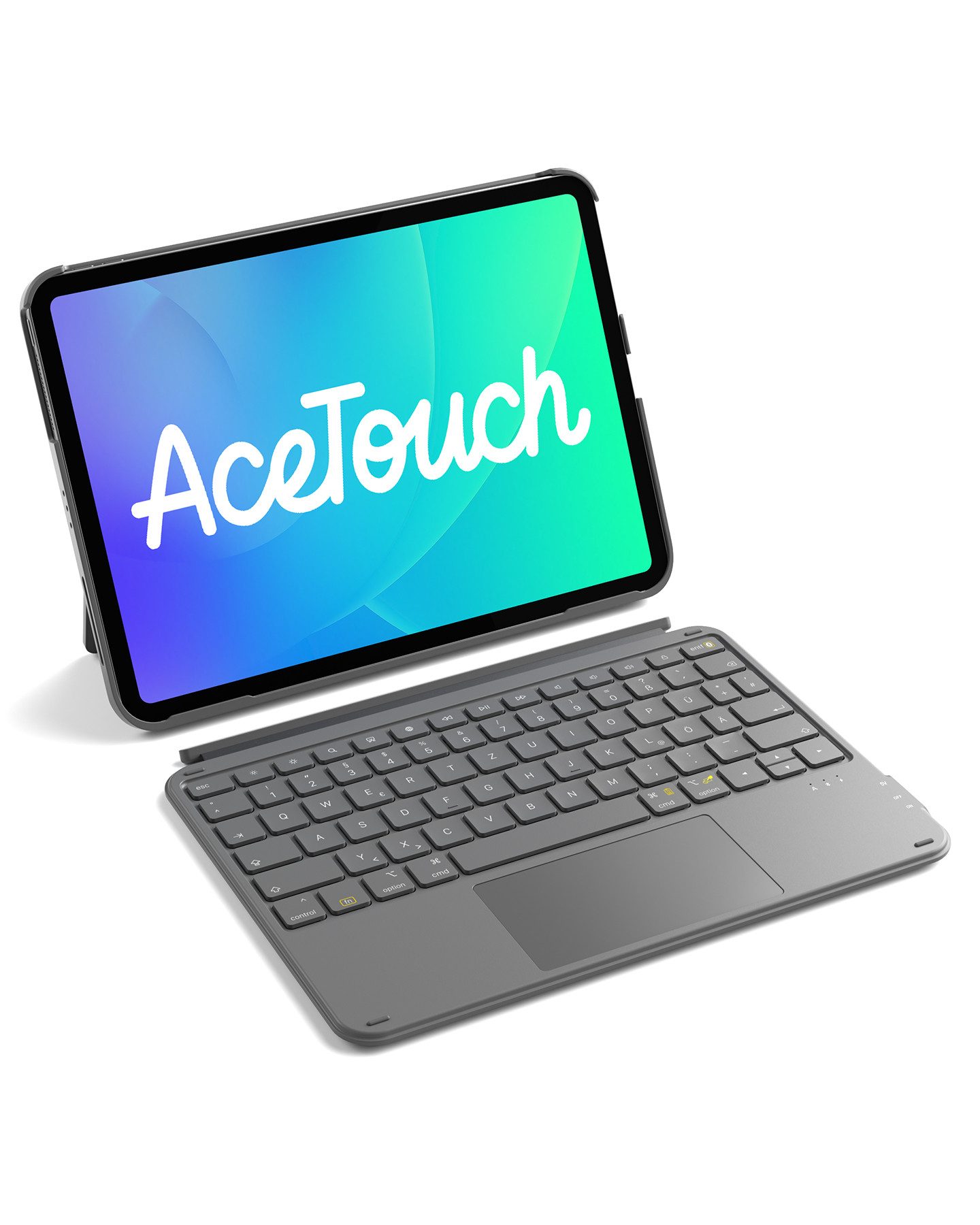 Inateck für iPad 11 Gen A16, 11 Zoll iPad Air M3 7/6/5/4, iPad 10, iPad Pro iPad-Tastatur (Ultraleichte, Abnehmbare Tastatur mit Touchpad, Tragbar)