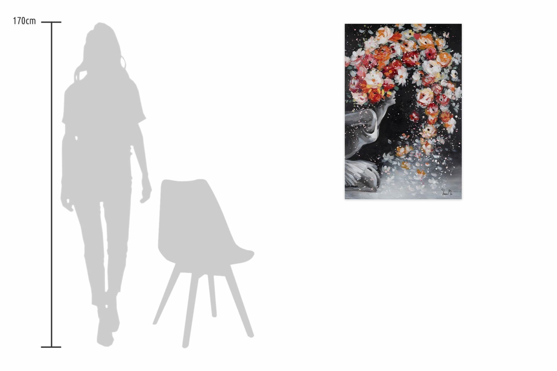 Leinwandbild Wandbild Flower HANDGEMALT Wohnzimmer KUNSTLOFT 60x90 Tender Gemälde cm, 100%