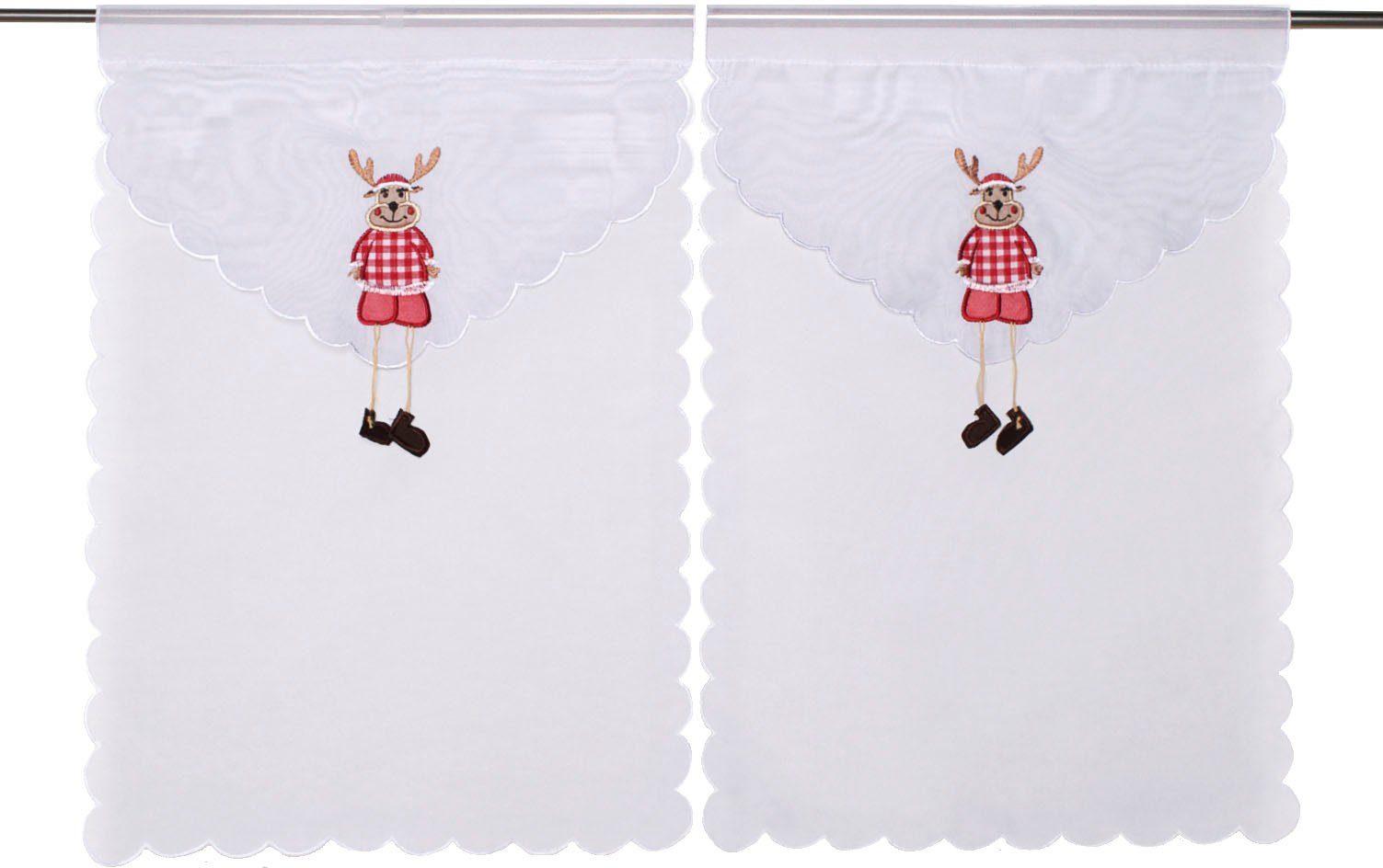 HOME WOHNIDEEN Vorhang ELG (2 St), Stangendurchzug, transparent, Voile, Fensterbilder Voile