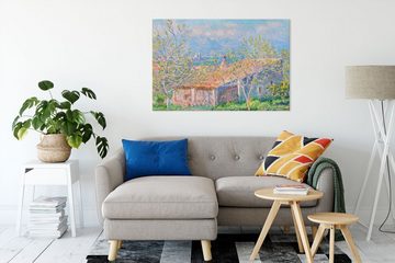 Pixxprint Leinwandbild Claude Monet - Gärtner Häuschen in Antibes, Claude Monet - Gärtner Häuschen in Antibes (1 St), Leinwandbild fertig bespannt, inkl. Zackenaufhänger