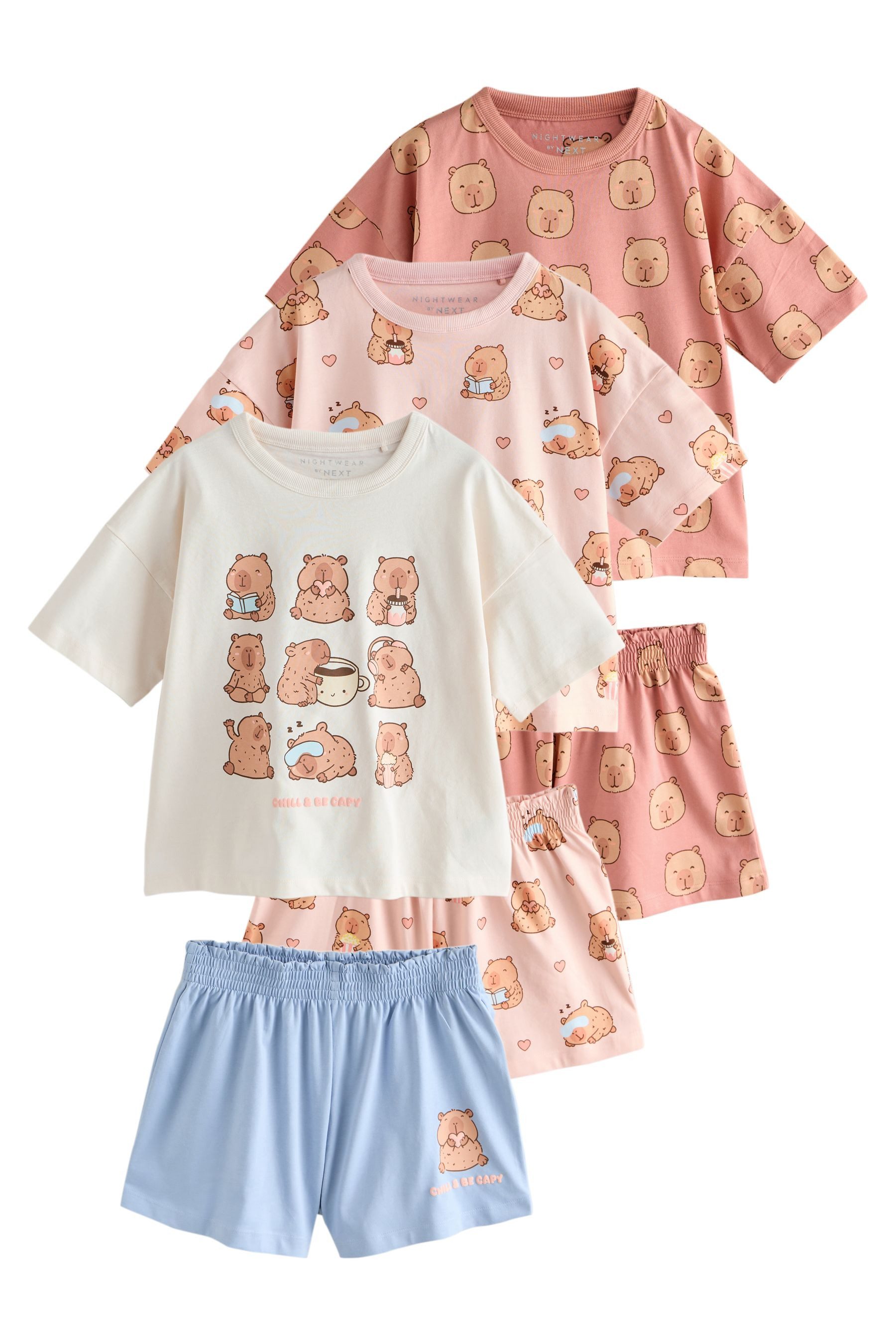 Pyjama Kurze Schlafanzüge, 3er-Pack