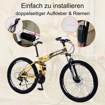yozhiqu Fahrrad-Diebstahlalarm mit einstellbarer Empfindlichkeit Fahrrad-Alarmanlage (113 dB Alarm für Fahrräder, Motorräder, Autos und mehr)