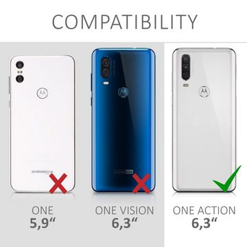 kalibri Handyhülle Hülle für Motorola One Action, Leder Handyhülle Handy Case Cover - Schutzhülle Lederhülle