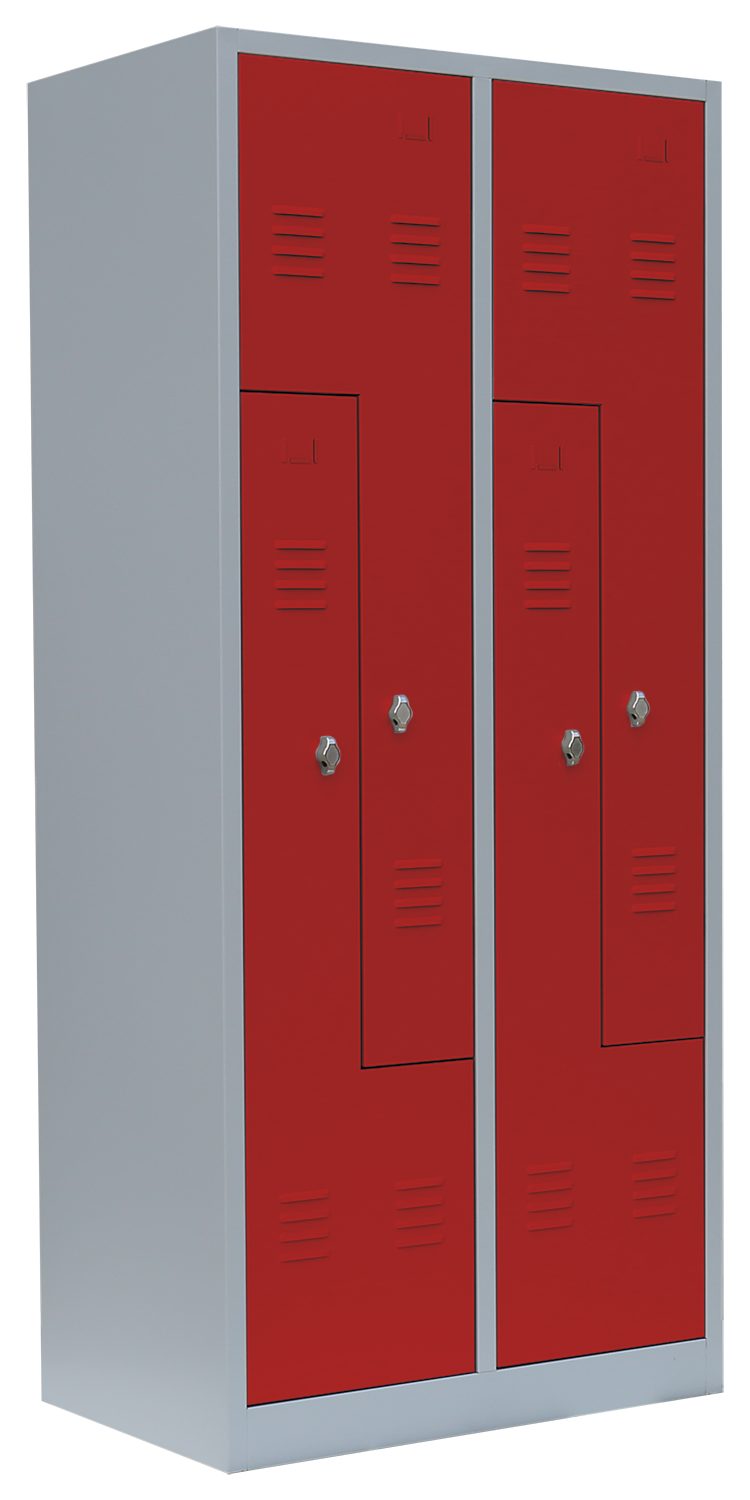 Steelboxx Spind 4er Spind Z-Garderobenschrank - 4 Abteile - Umkleideschrank (1-St) Komplett verschweißt und montiert