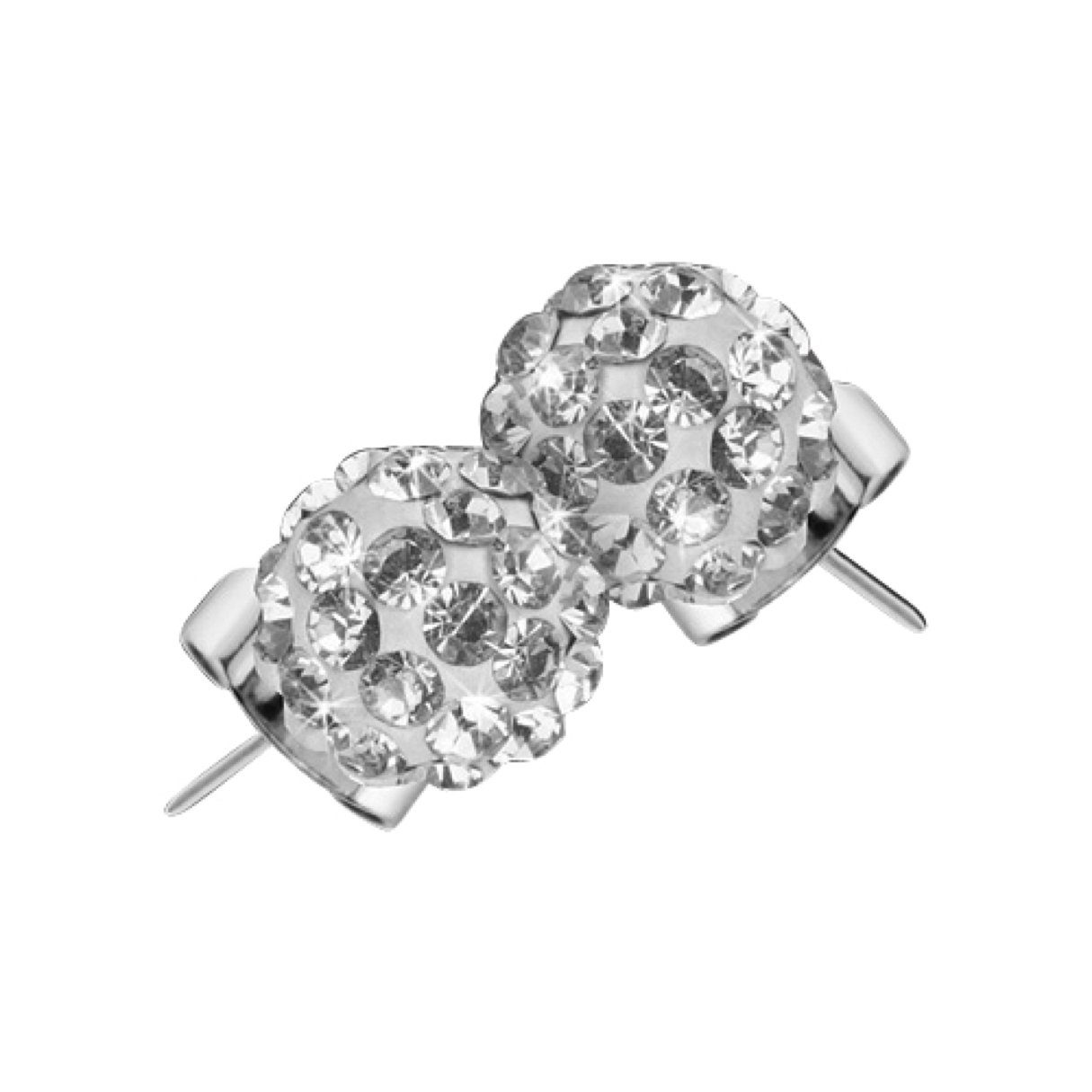 Taffstyle Paar Ohrstecker Ohrringe Perlenohrstecker Shamballa Glitzer Strass Kristall Perlen (Clear), Geschenke für Frauen Freundin zum Geburtstag Weihnachten Valentinstag