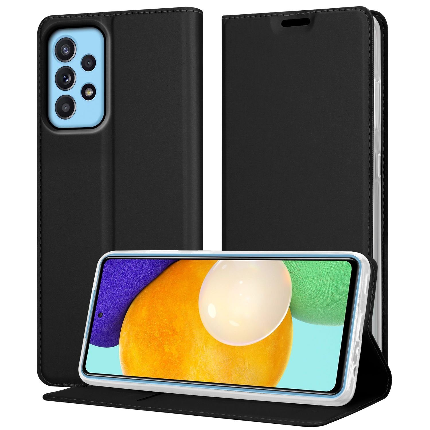 Cadorabo Handyhülle für Samsung Galaxy A52 (4G / 5G) / A52s Hülle Samsung Galaxy A52 (4G / 5G) / A52s, Schutzhülle Hülle mit Standfunktion, Magnetverschluss und Kartenfach