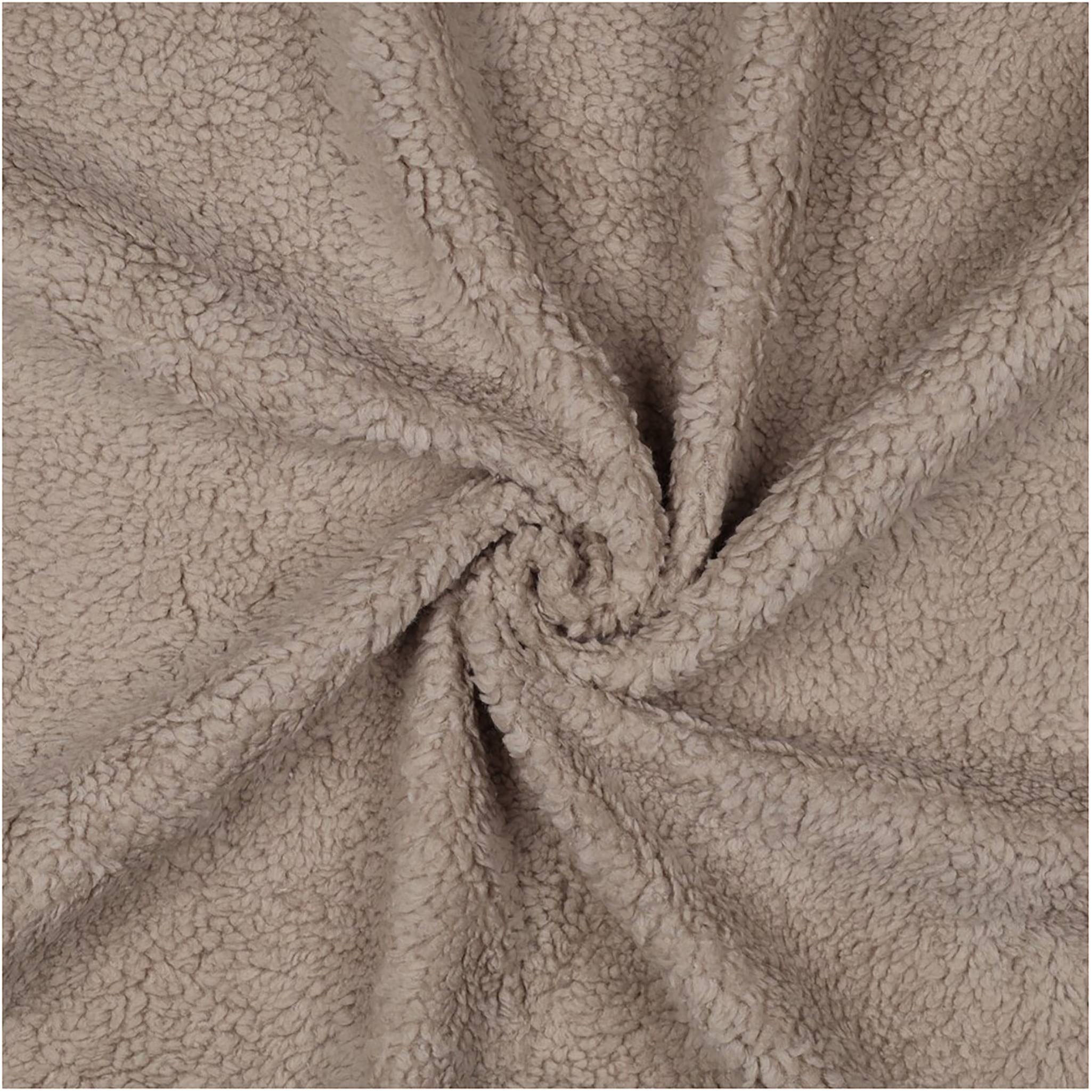 maDDma Stoff Teddystoff Baumwoll-Fleece ab 0,5mx1,6m Teddyplüsch Plüsschstoff, beige