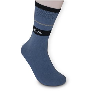 Die Sockenbude Basicsocken JEANS (Bund, 5-Paar, blau grau schwarz) mit Komfortbund ohne Gummi