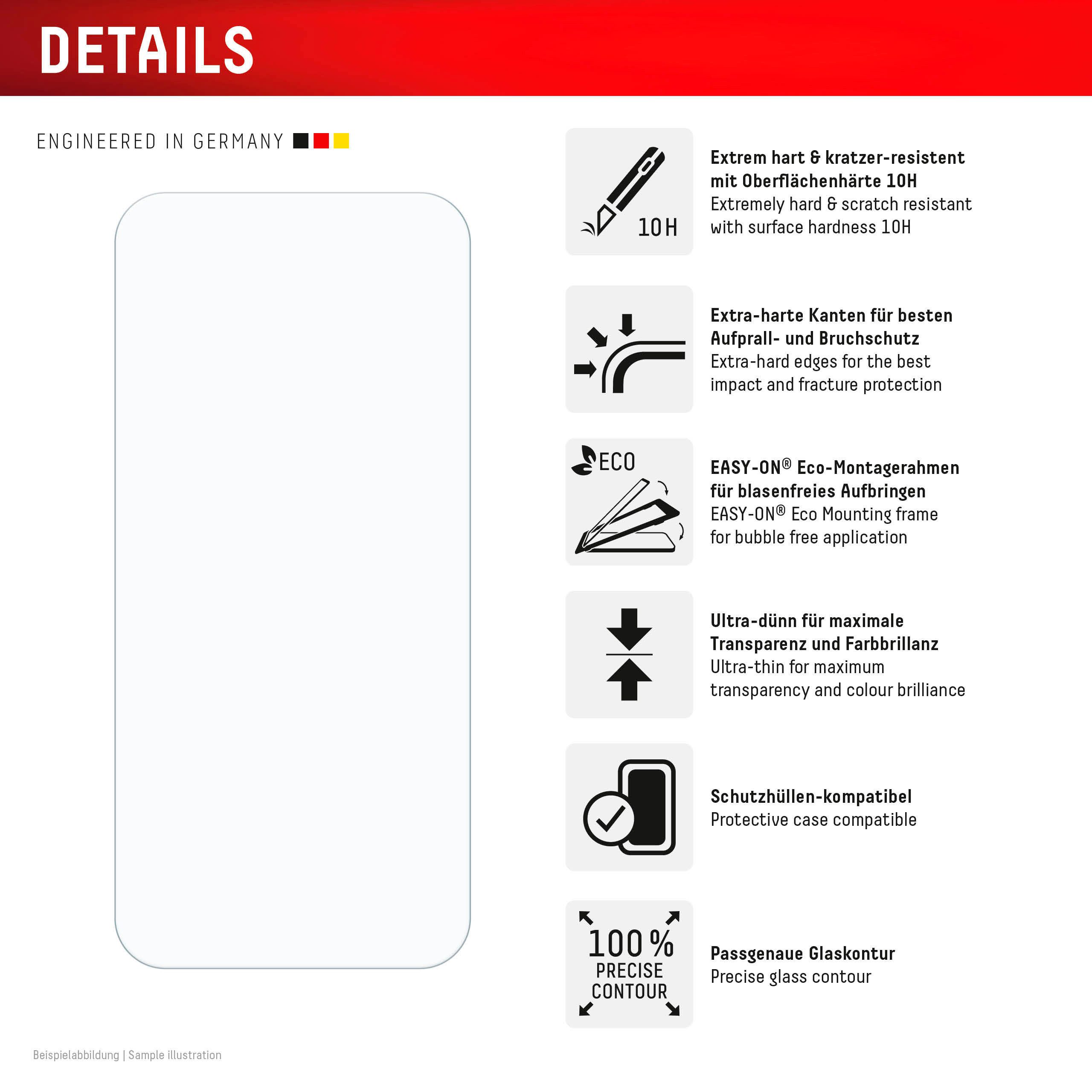 Displex Displayschutzglas Real Glass Screen Protection für Google Pixel 10 Pro XL, Google Pixel 9 Pro, Displayschutzfolie, Schutzfolie, Bildschirmschutz, kratz- – Bild 4 von 5
