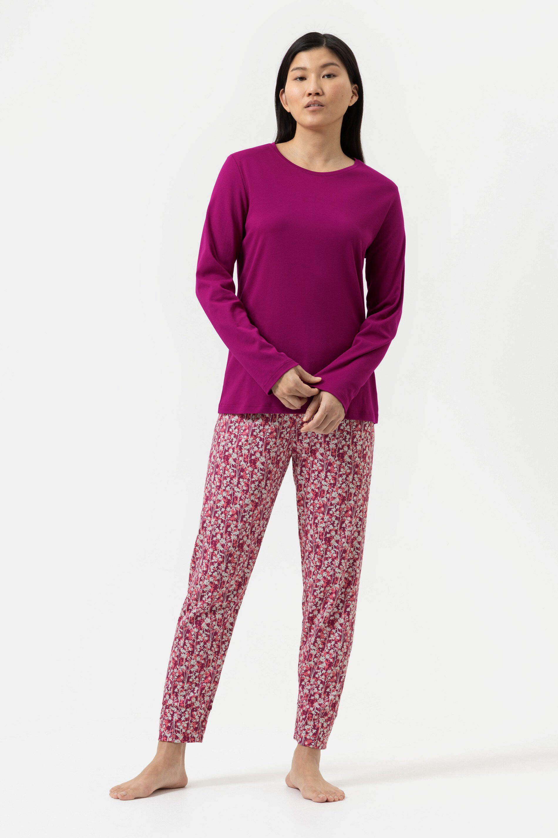 Mey Schlafanzug Serie Pink Silhouettes Minimal-Print (2 tlg) Pyjama-Set, Gemustert, Interlock Jersey, 100% Baumwolle