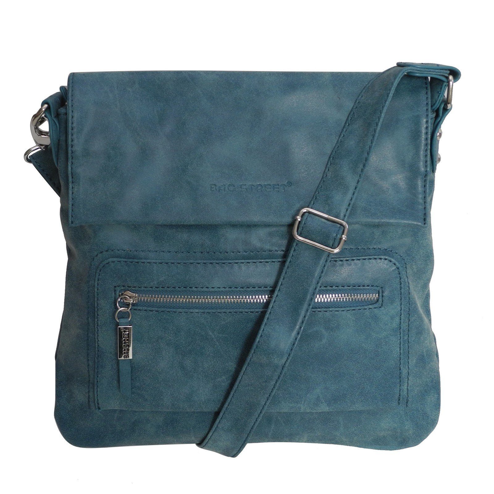 BAG STREET Handtasche Bag Street - Damen Messengerbag Damentasche Umhängetasche Auswahl Blau