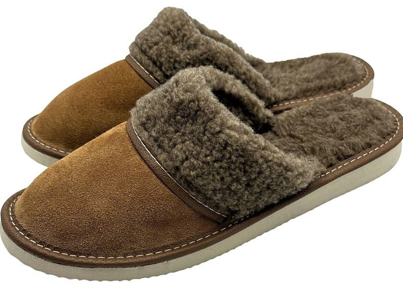 em-ka Leder Winter warme Hausschuhe Hüttenschuhe Pantoffeln Schafwolle Hausschuh Damen