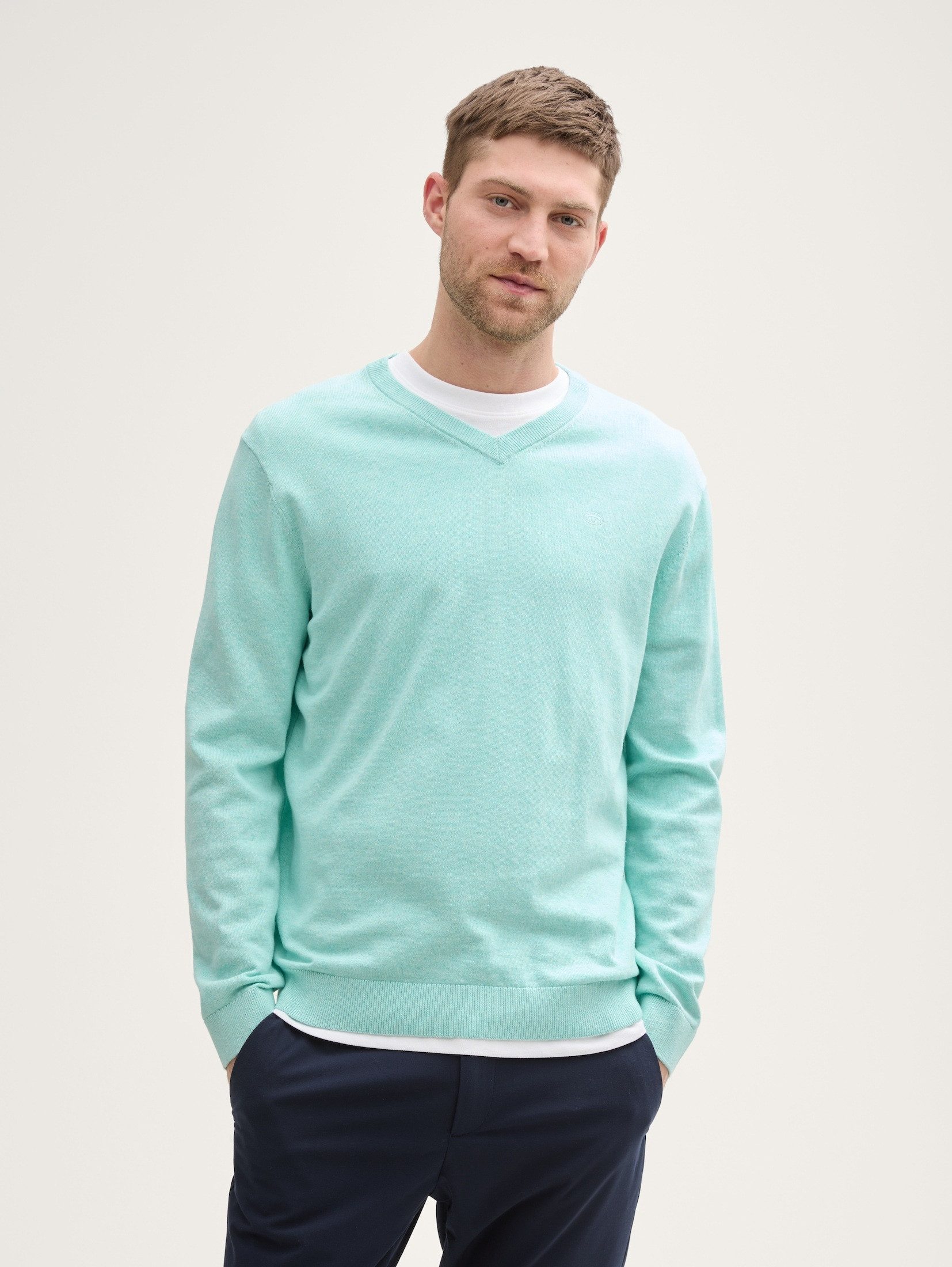 TOM TAILOR Strickpullover Strickpullover mit V-Ausschnitt günstig online kaufen