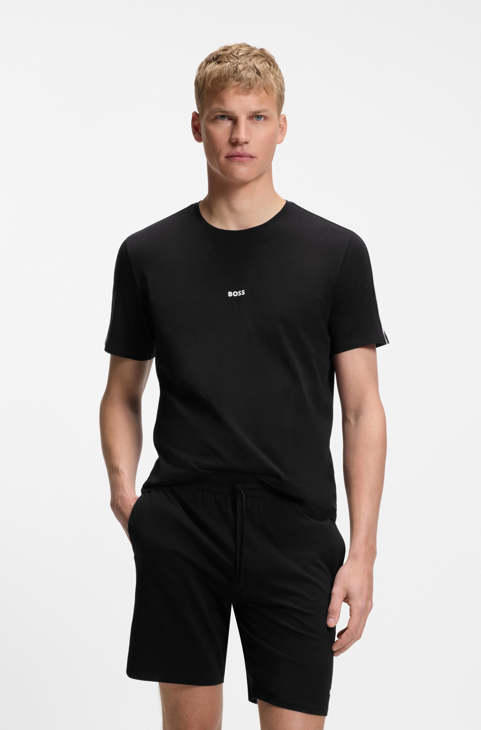 BOSS T-Shirt Unique aus elastischer Baumwolle mit Tape-Details, regular fit günstig online kaufen