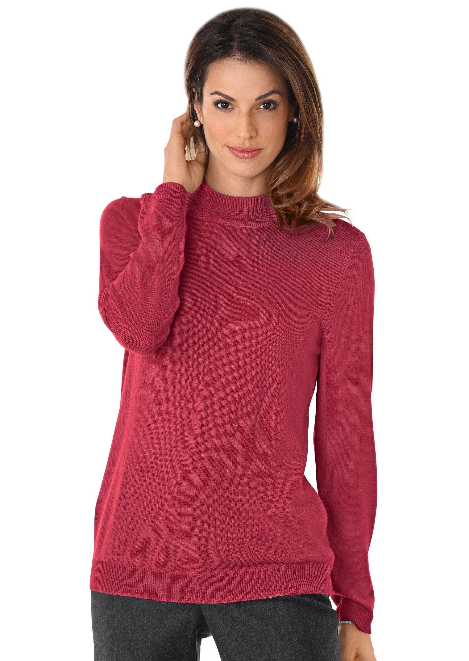 Temperaturausgleichender Merinowolle rot Strickpullover Pullover aus GOLDNER