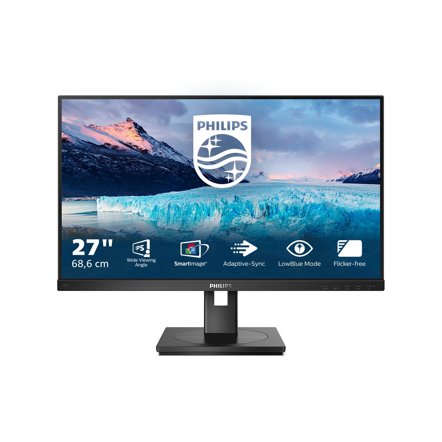Philips S-line Sline 272S1M 00 LED (272S1M/00) TFT-Monitor (1920 x 1080 px, Full HD, 4 ms Reaktionszeit, 75 Hz, IPS, Lautsprecher, HDCP, Pivot, Höhenverstellbar)