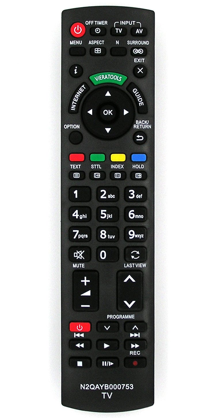 Alltro Ersatz Fernbedienung für Panasonic N2QAYB000753 Fernseher TV Fernbedienung